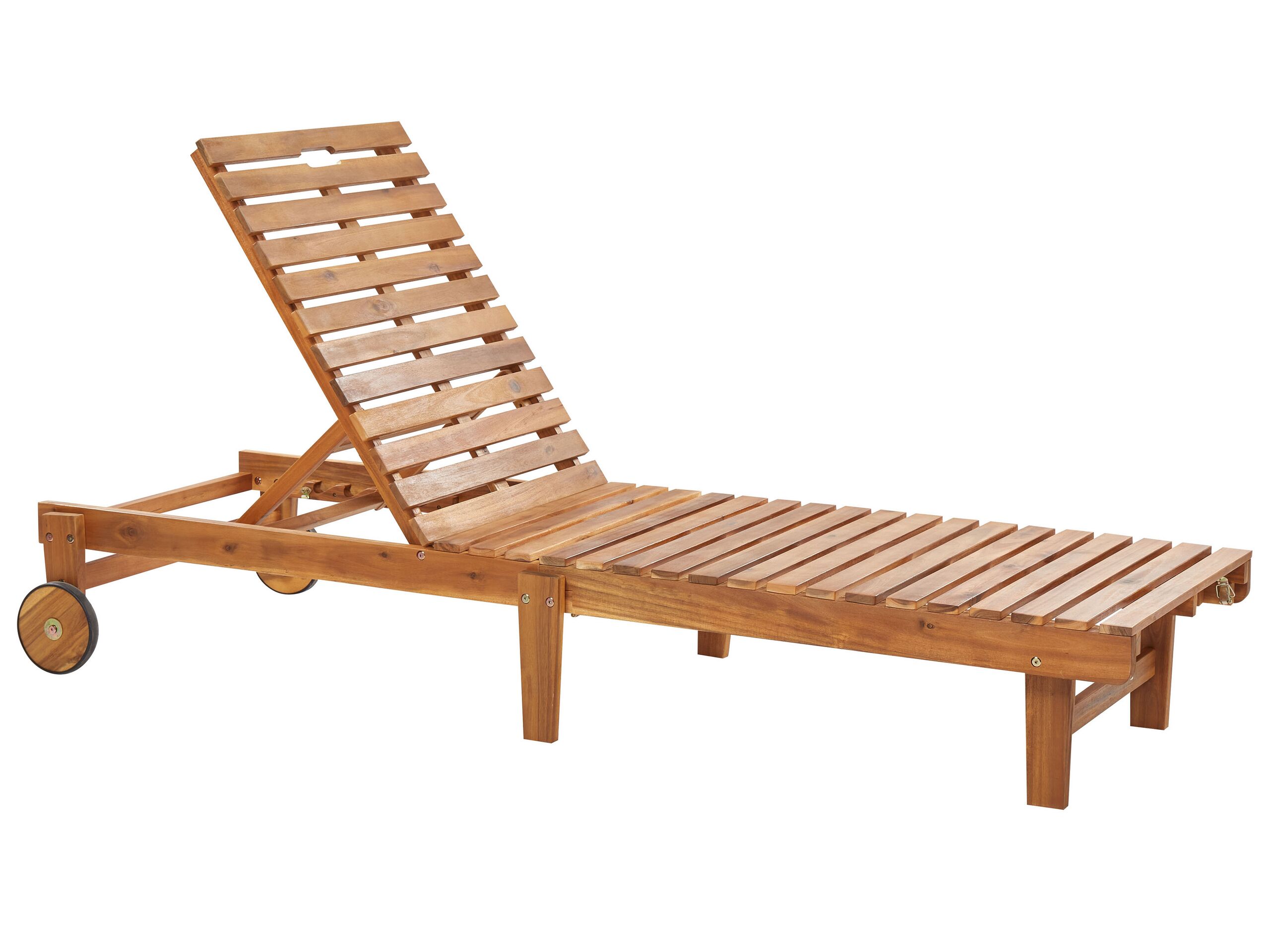 Wooden Reclining Sun Lounger Light PIETRALUNGA