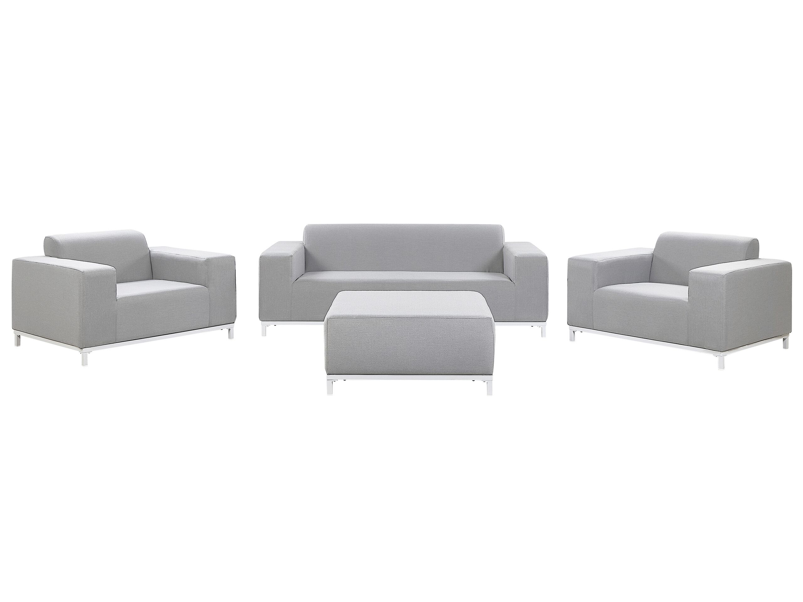 5 Seater Garden Sofa Set Light Grey with White ROVIGO