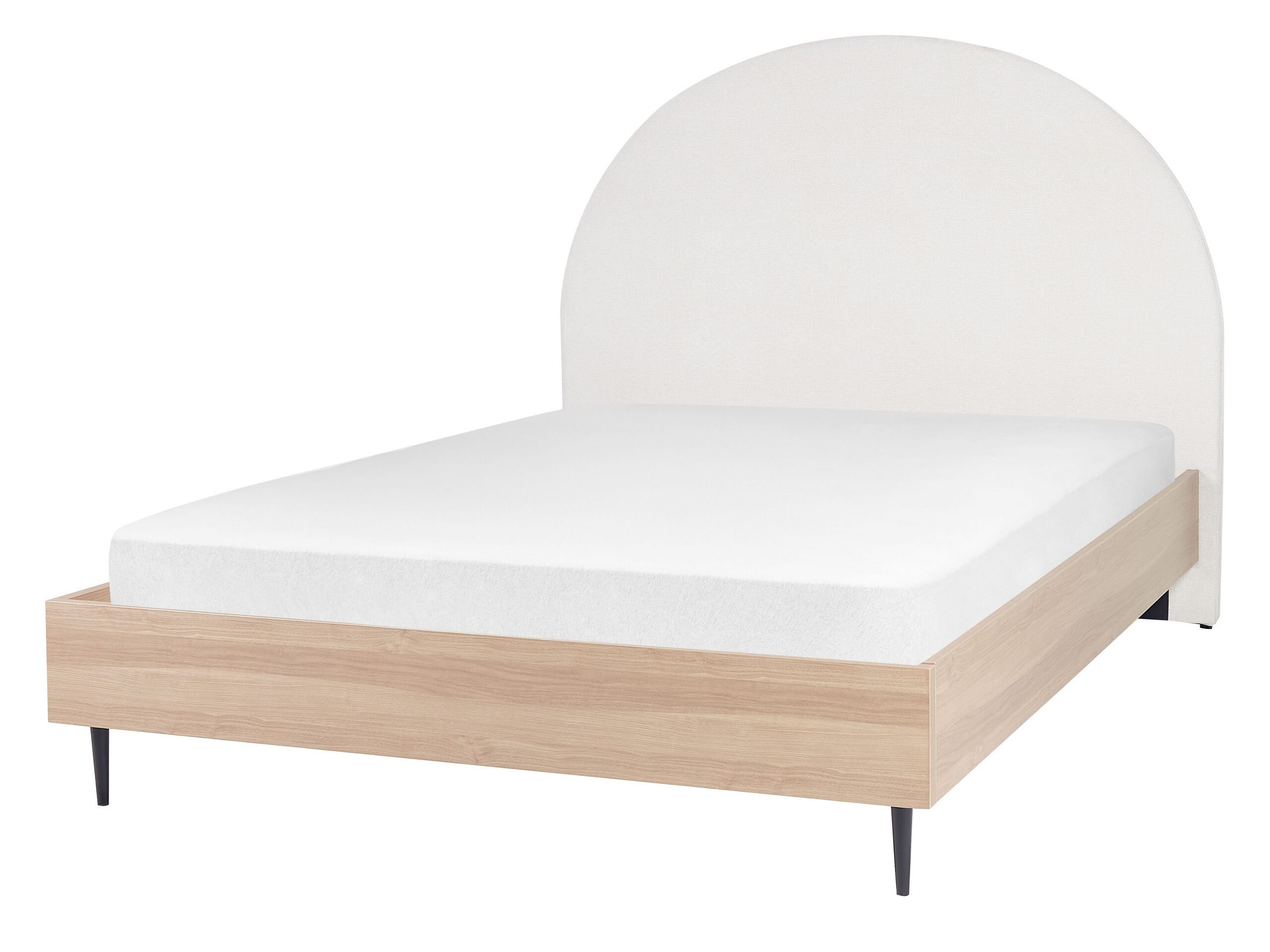 Fabric EU Double Size Bed White MILLAY