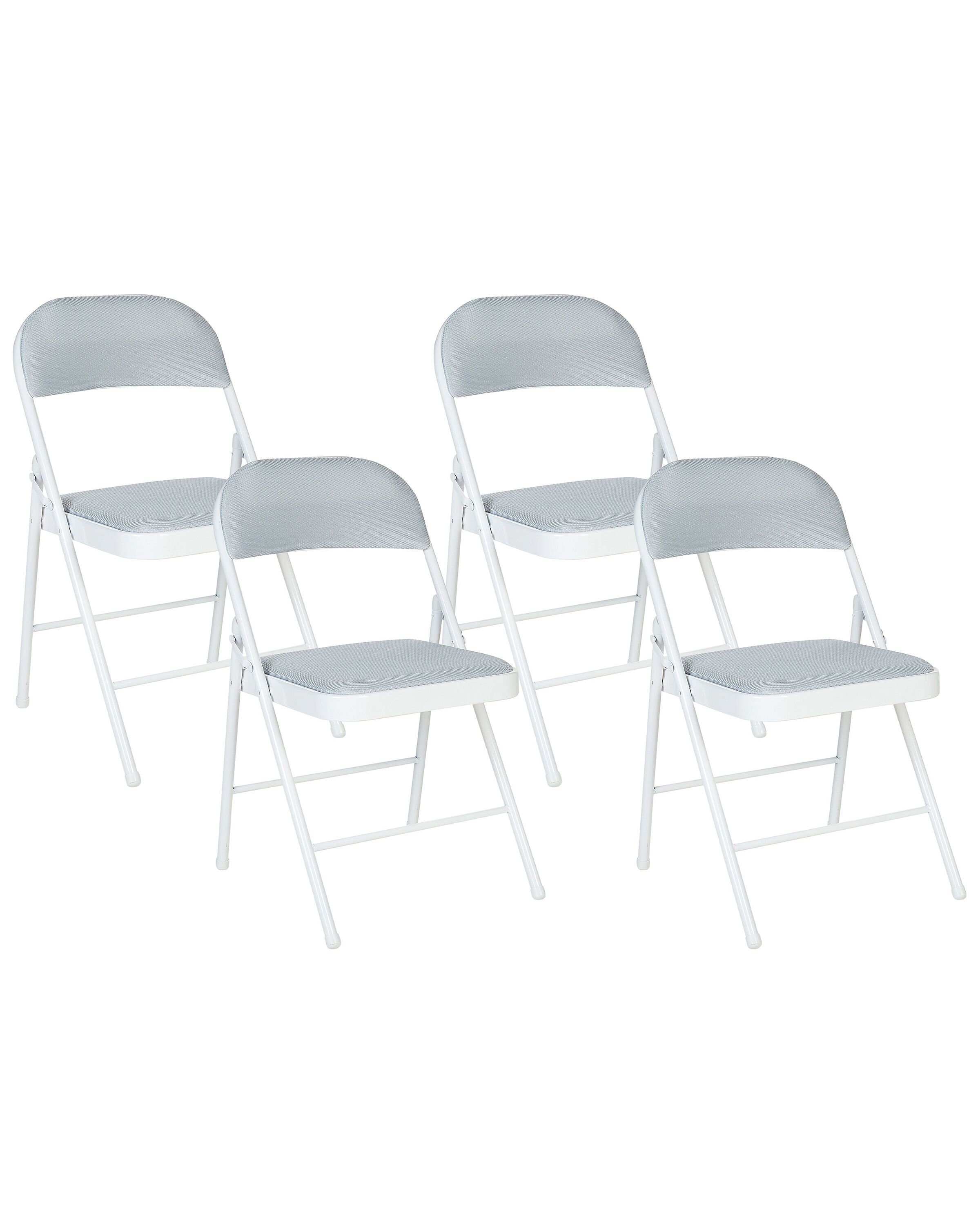Set of 4 Folding Chairs Light Grey SPARKS