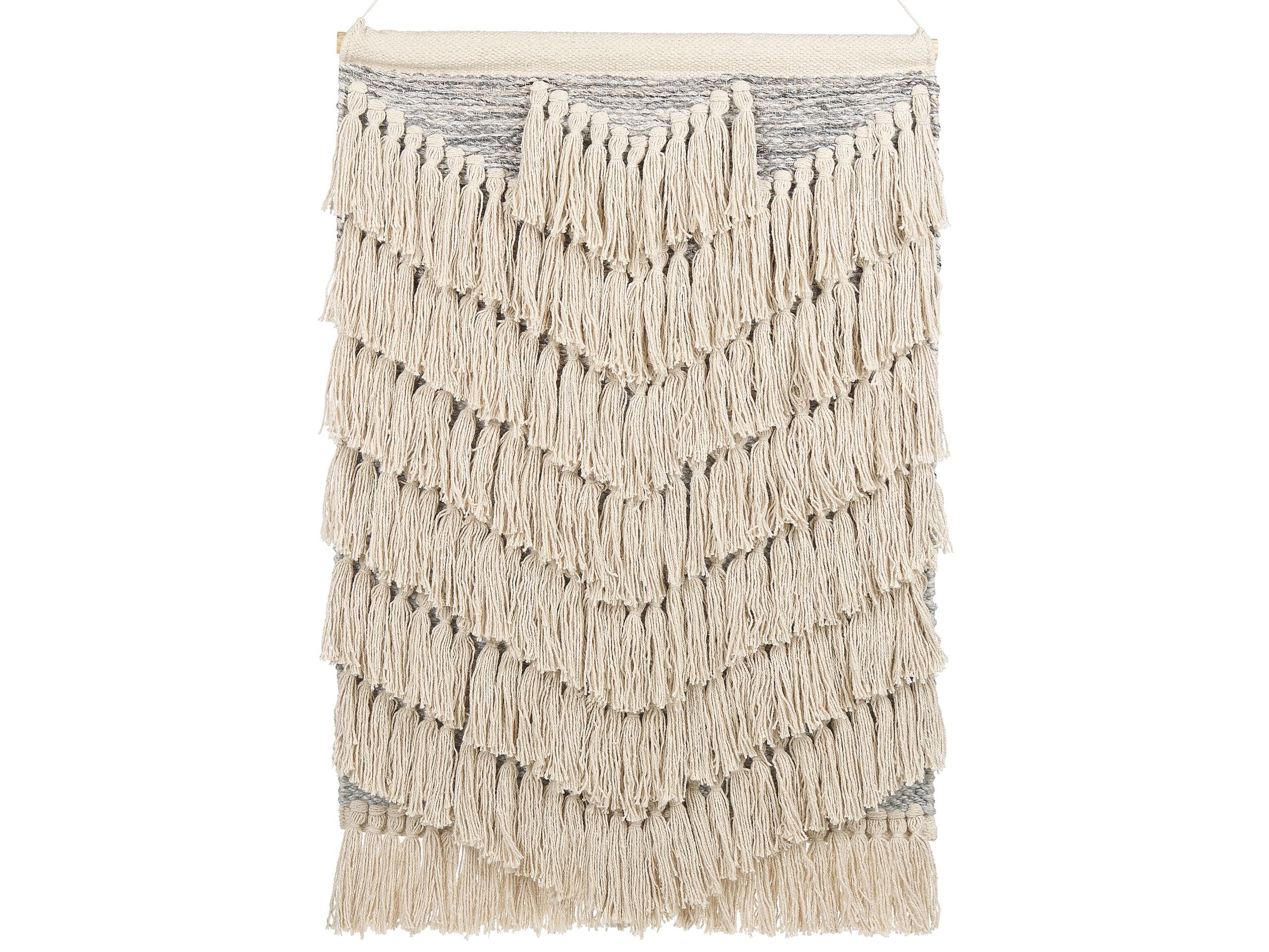 Cotton MacramÃ Wall Hanging Beige KOTRA