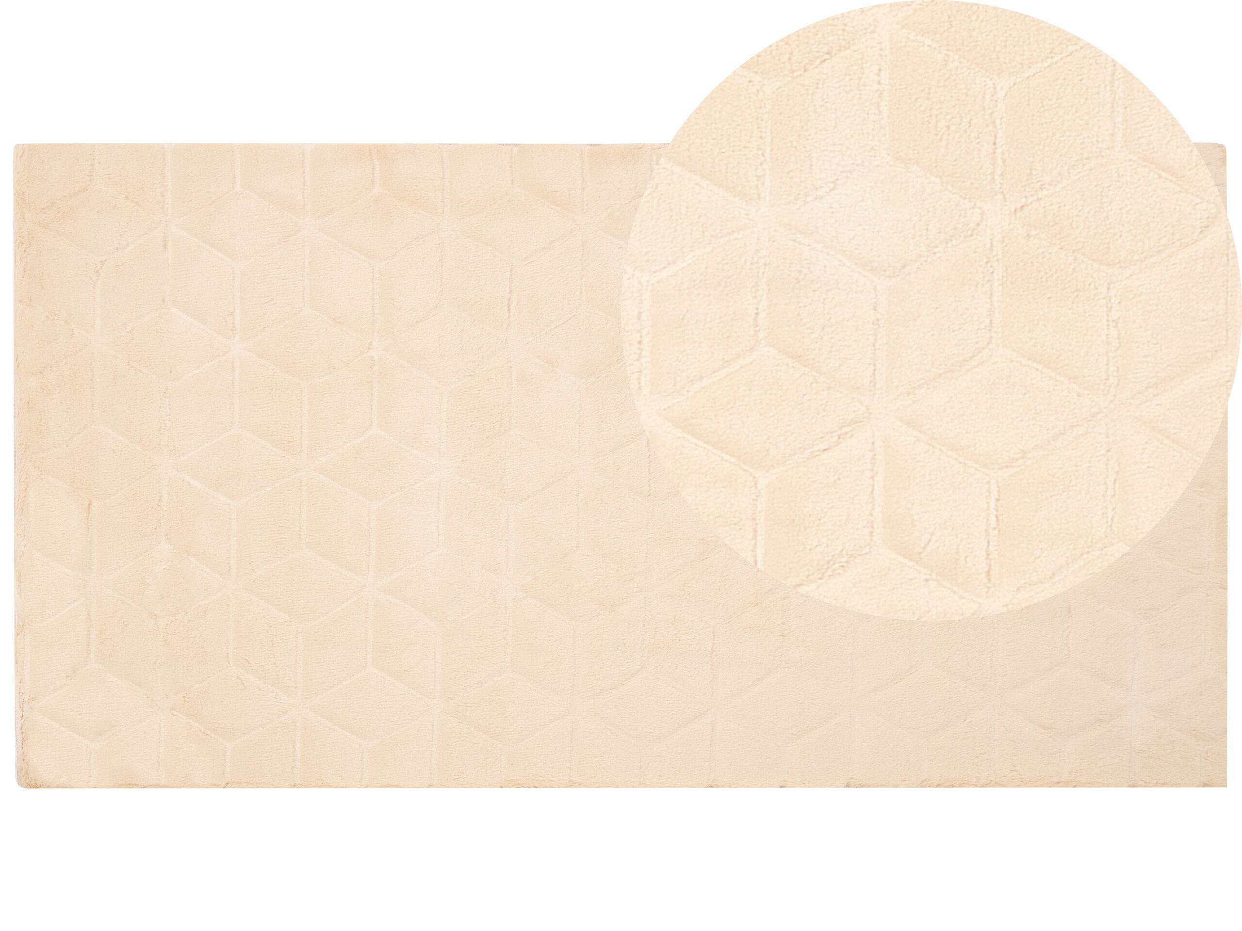Faux Rabbit Fur Rug 80x150cm Beige