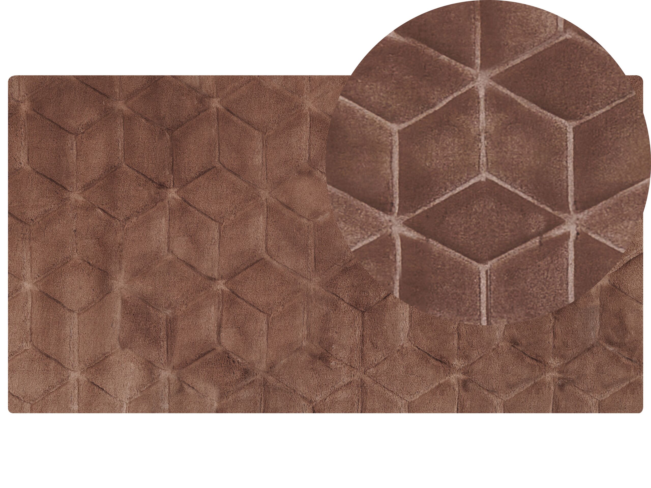 Faux Rabbit Fur Rug 80x150cm Brown