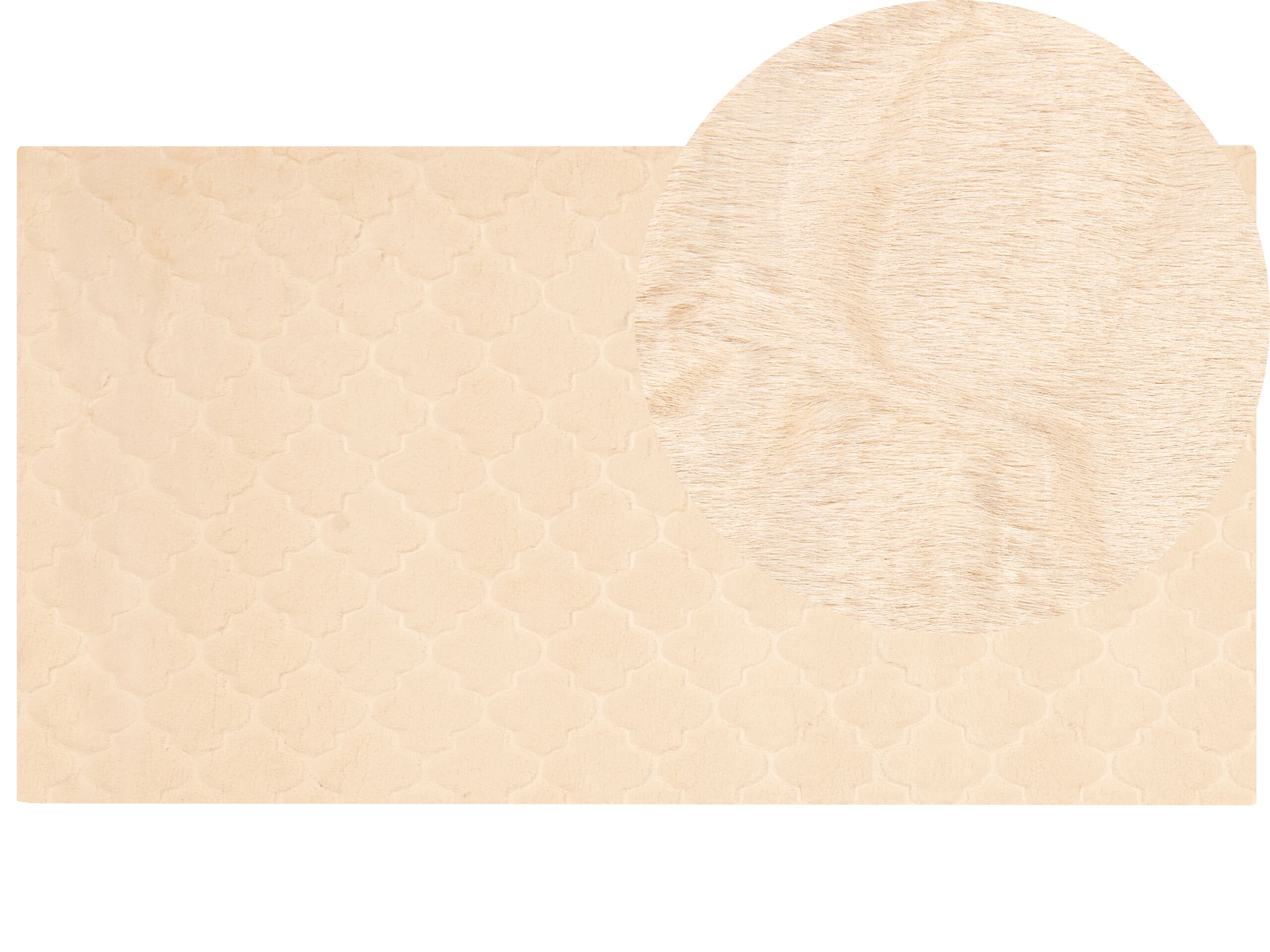 Faux Rabbit Fur Rug 80x150cm Beige
