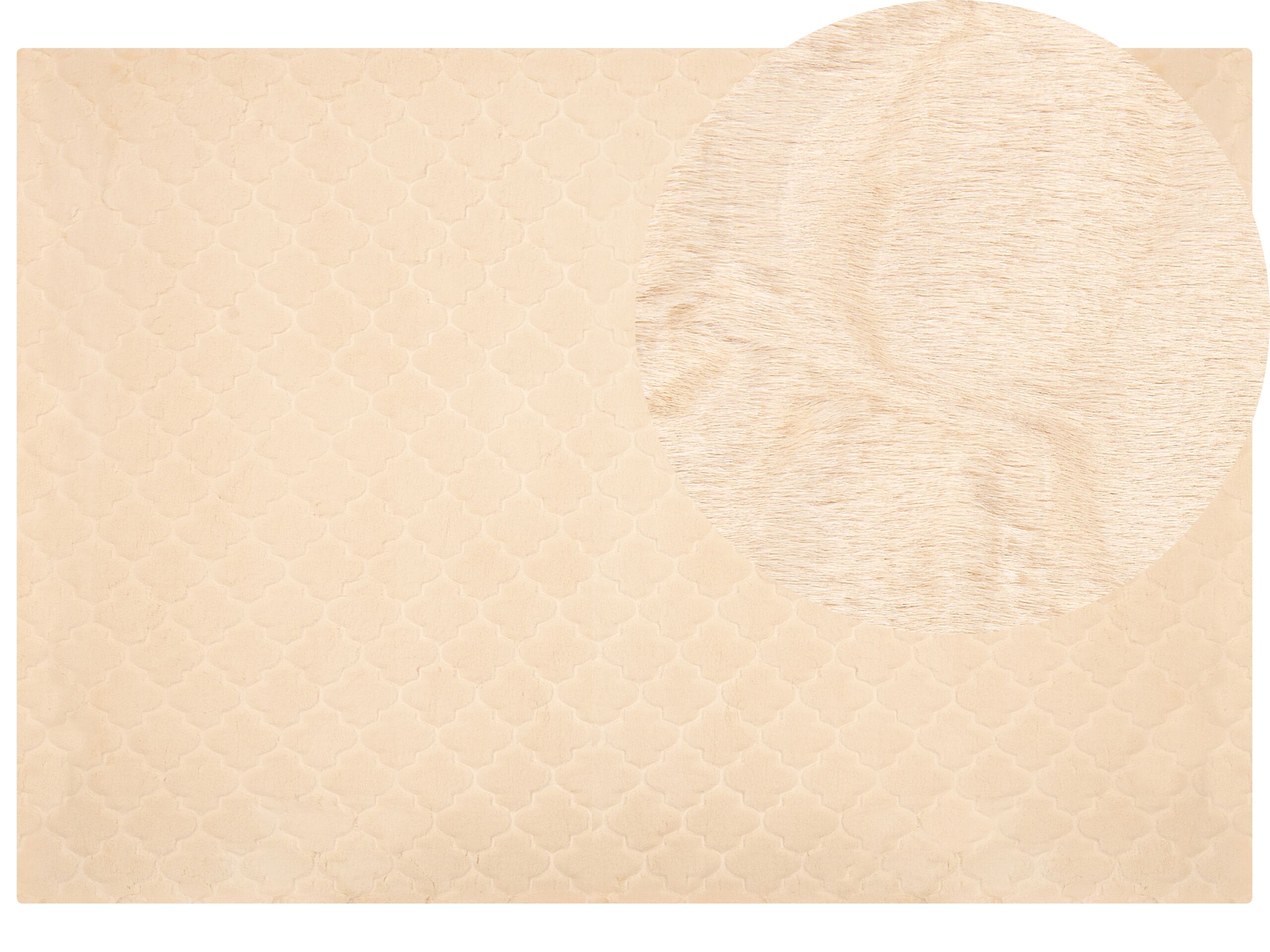 Faux Rabbit Fur Rug 160x230cm Beige