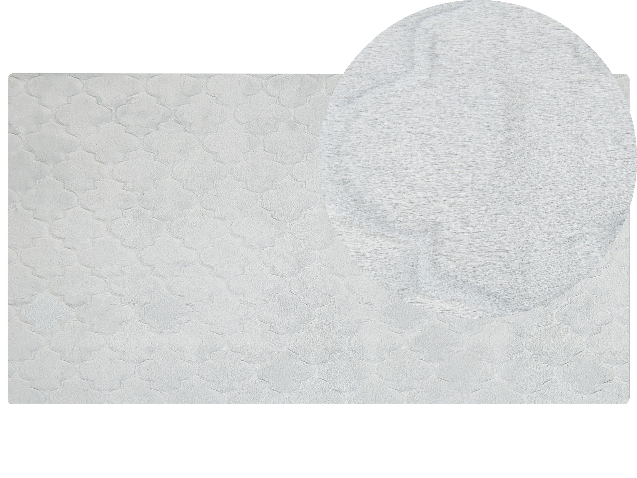 Faux Rabbit Fur Rug 80x150cm Light Grey