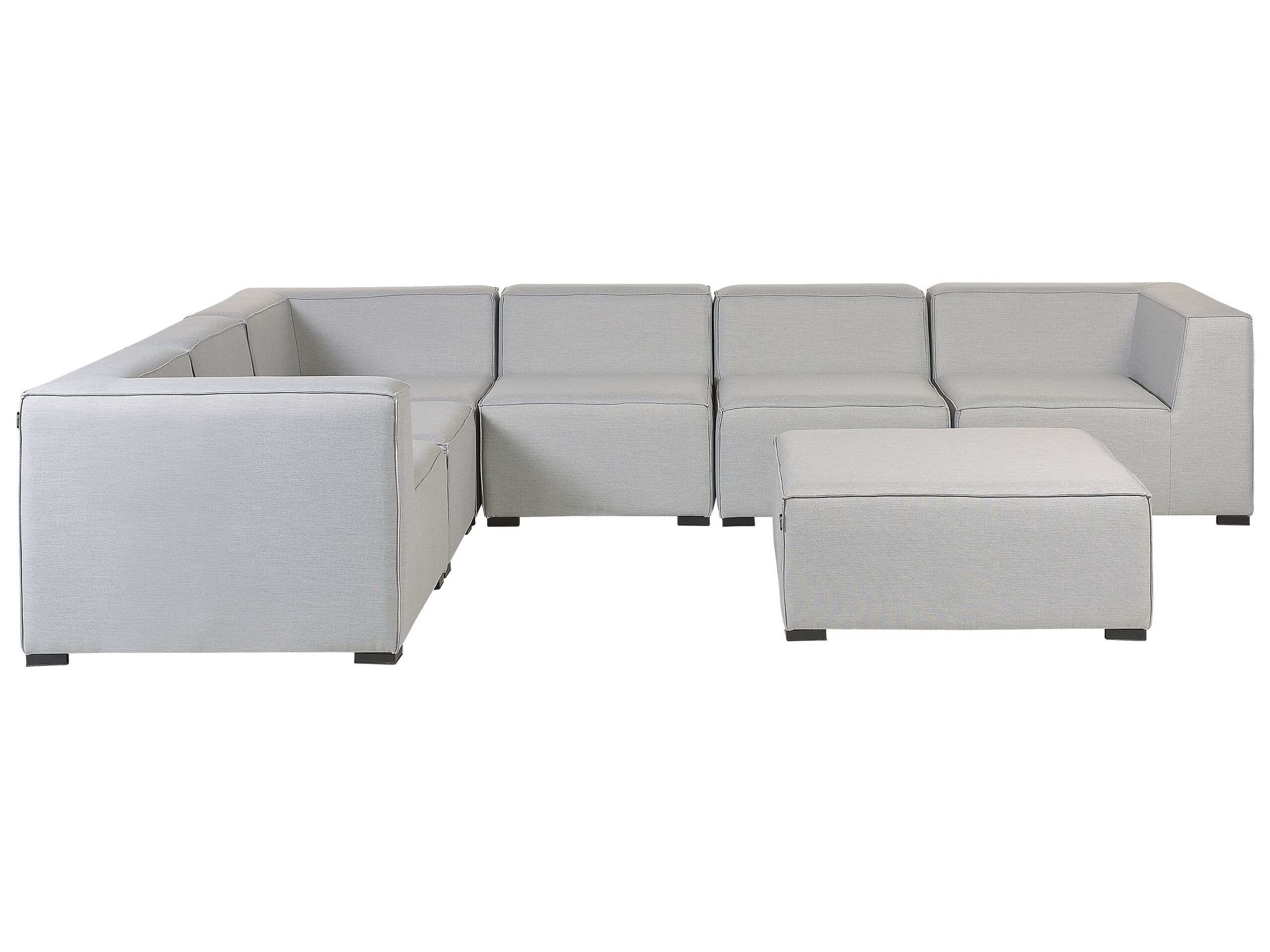 Right Hand 7 Seater Modular Garden Corner Sofa Set Light Grey AREZZO
