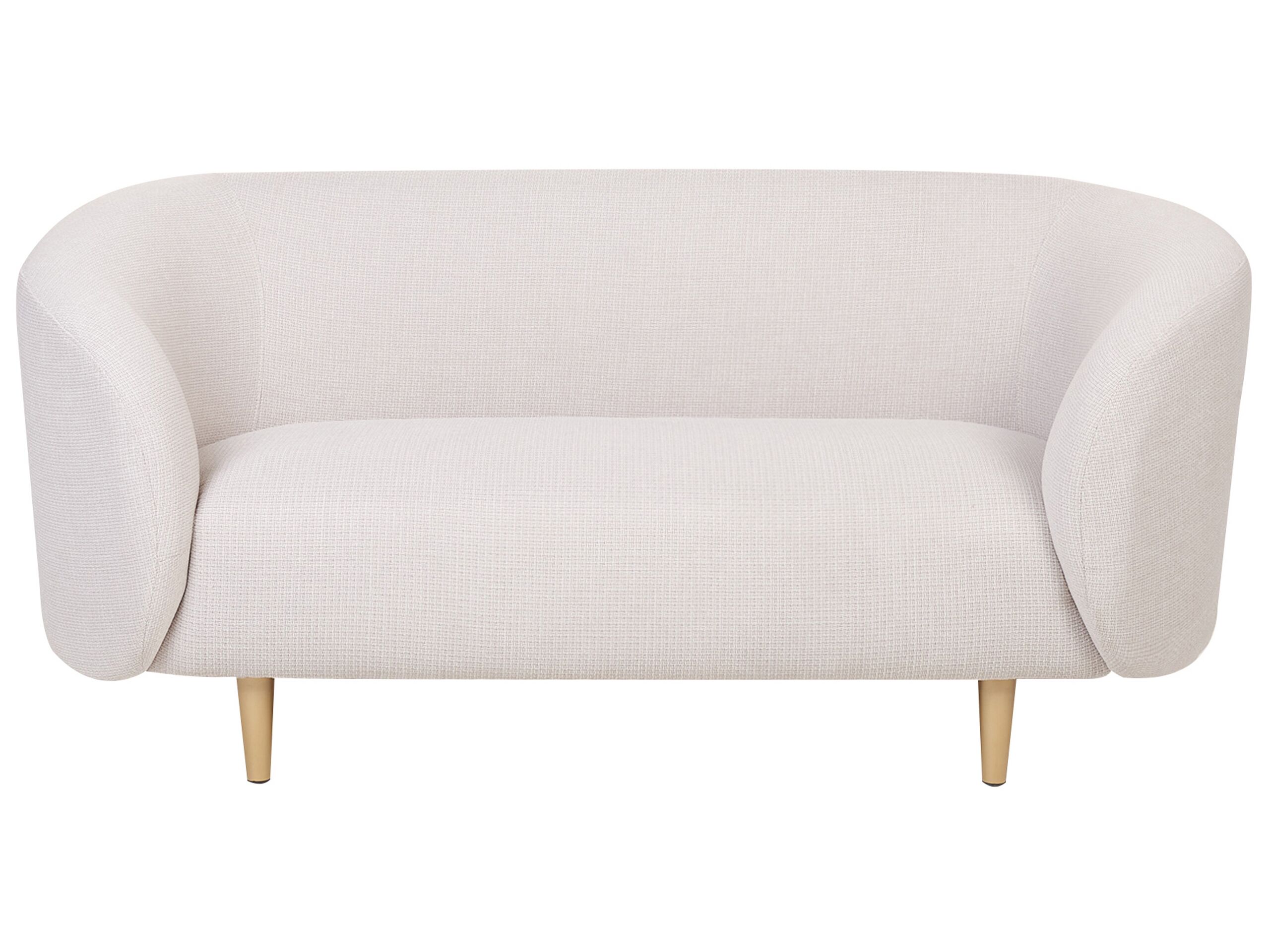 2 Seater Fabric Sofa Beige and Gold LOEN