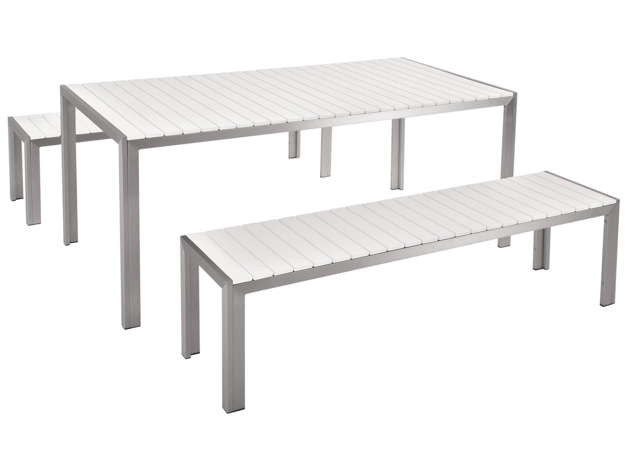 6 Seater Aluminium Garden Dining Set White NARDO