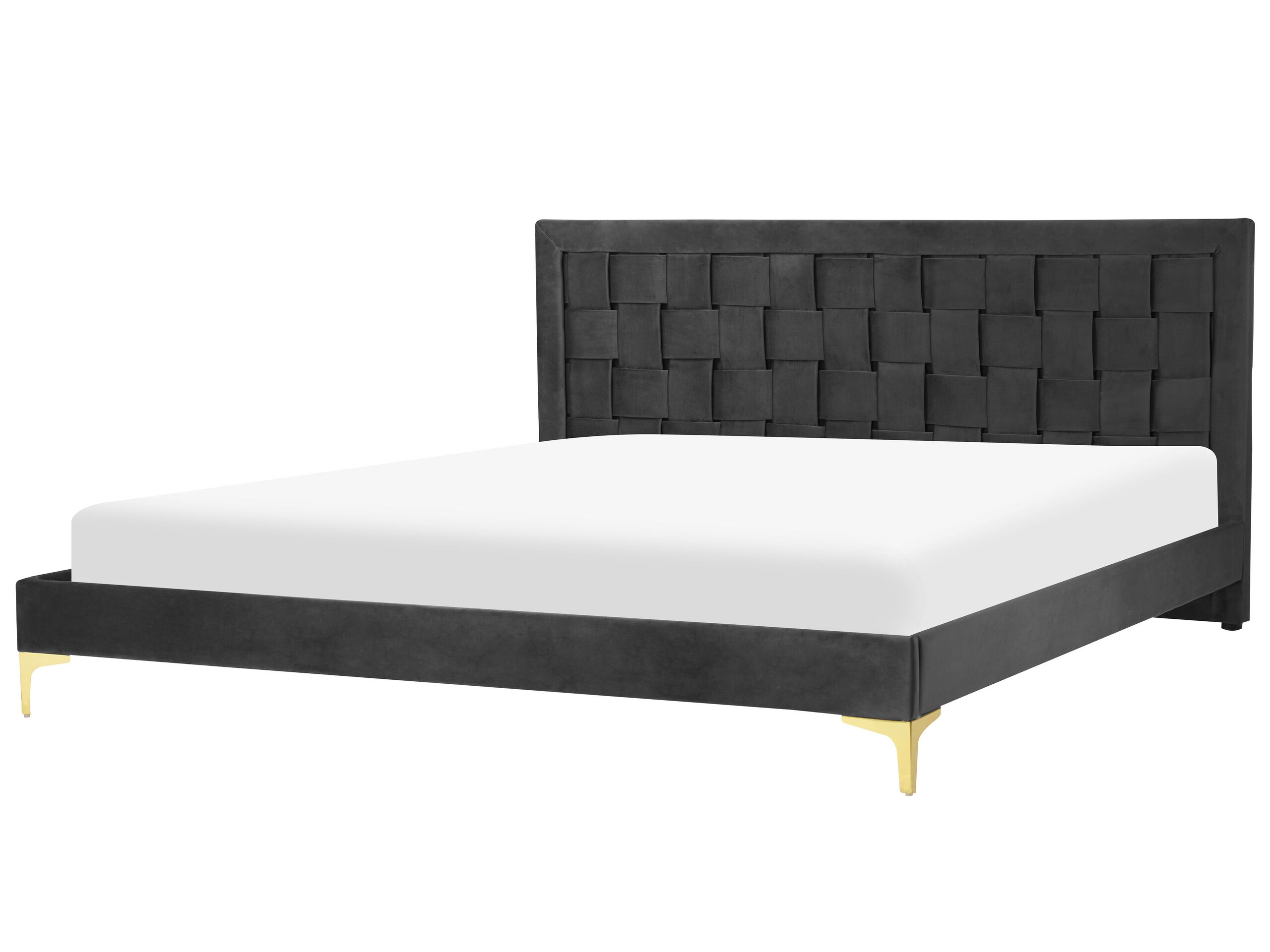 Velvet EU Super King Size Bed Black LIMOUX