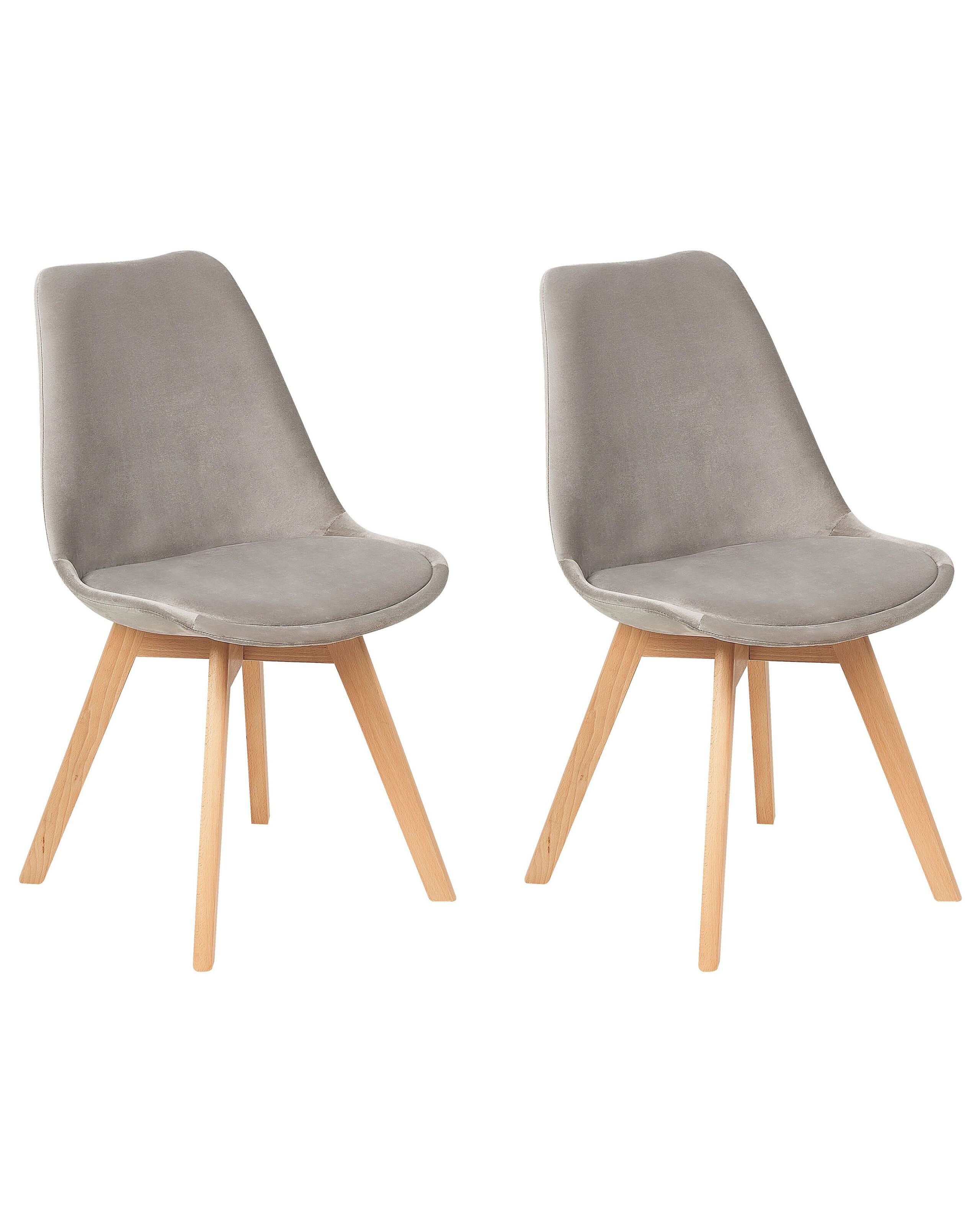 Set of 2 Velvet Dining Chairs Taupe DAKOTA II