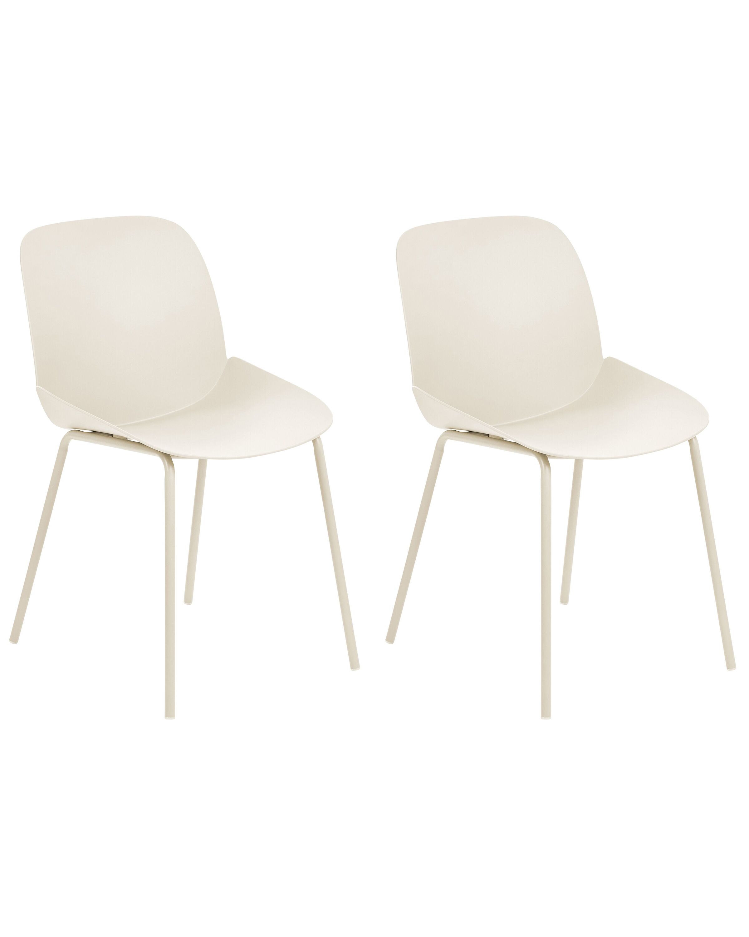 Set of 2 Dining Chairs Beige MILACA