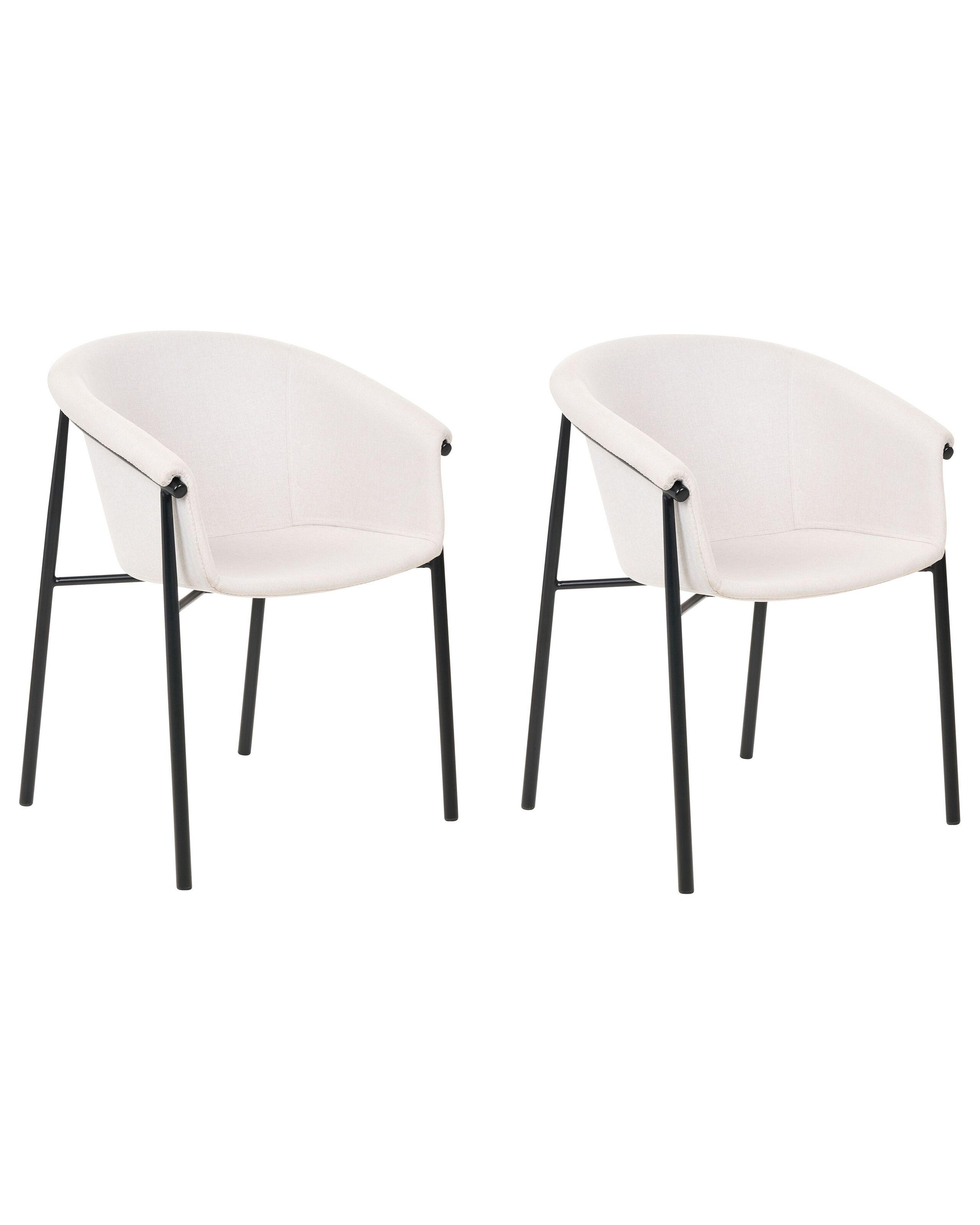 Set of 2 Fabric Dining Chairs Beige AMES