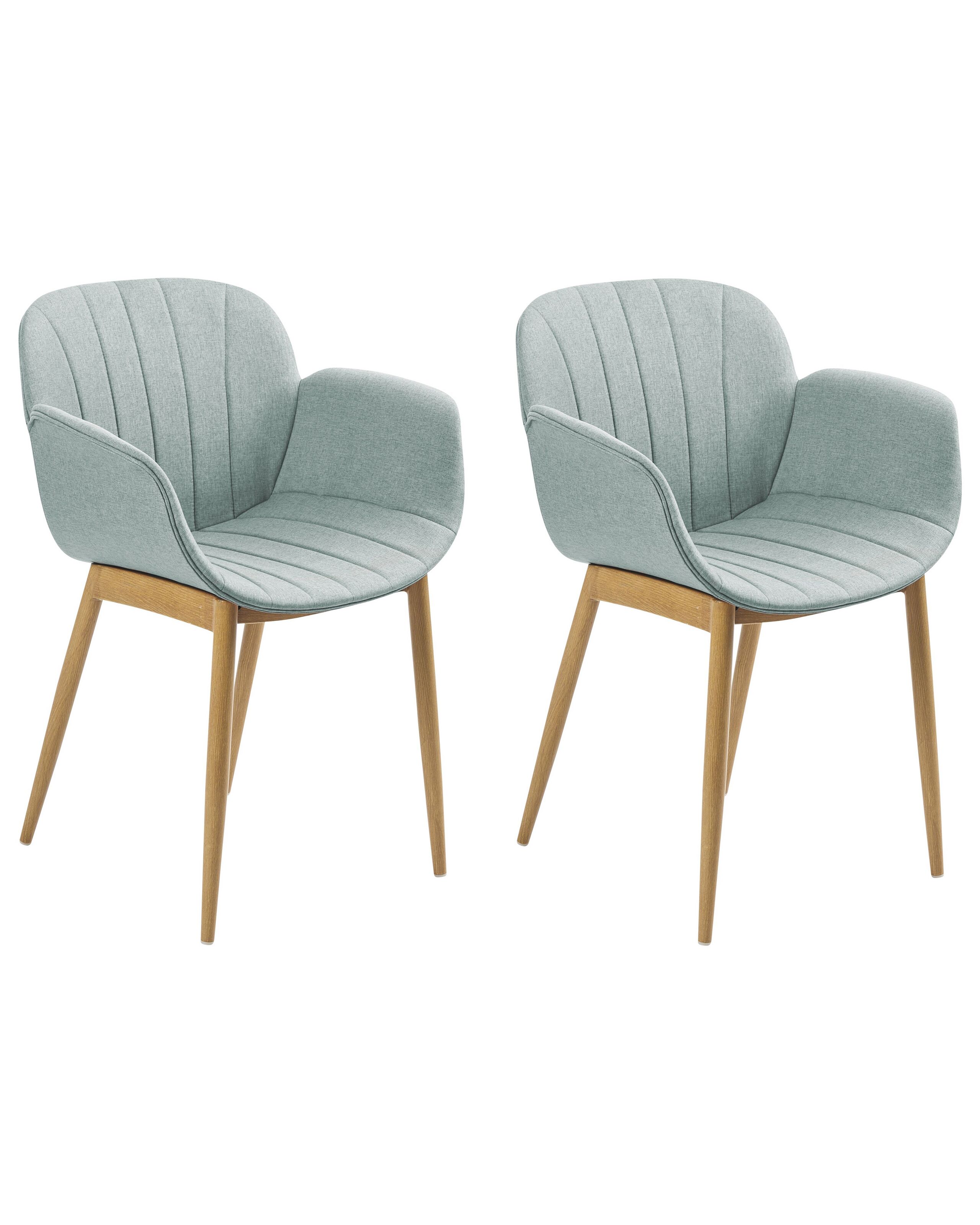 Set of 2 Fabric Dining Chairs Mint Green ALICE