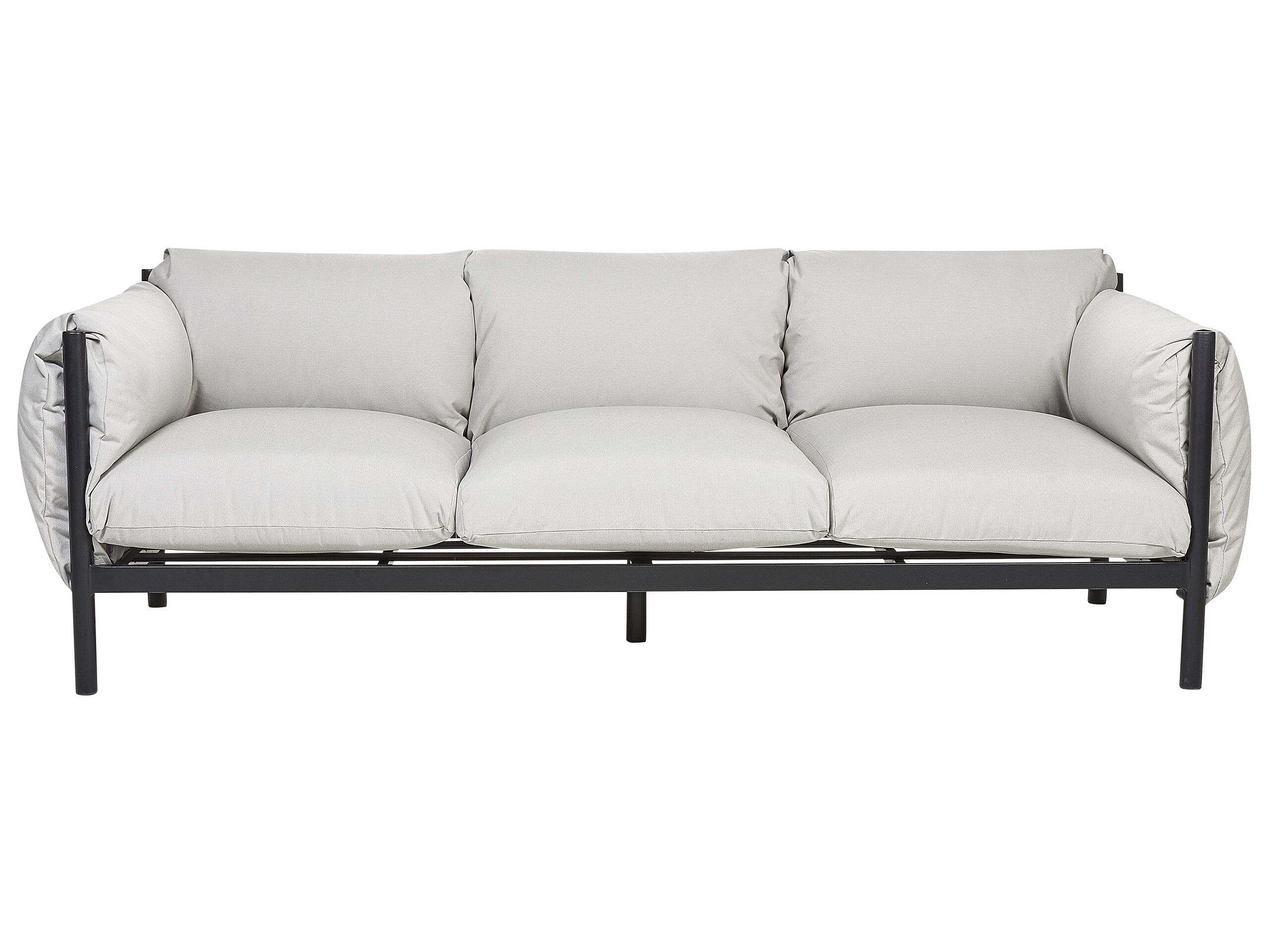 3 Seater Aluminium Garden Sofa Light Grey ESPERIA