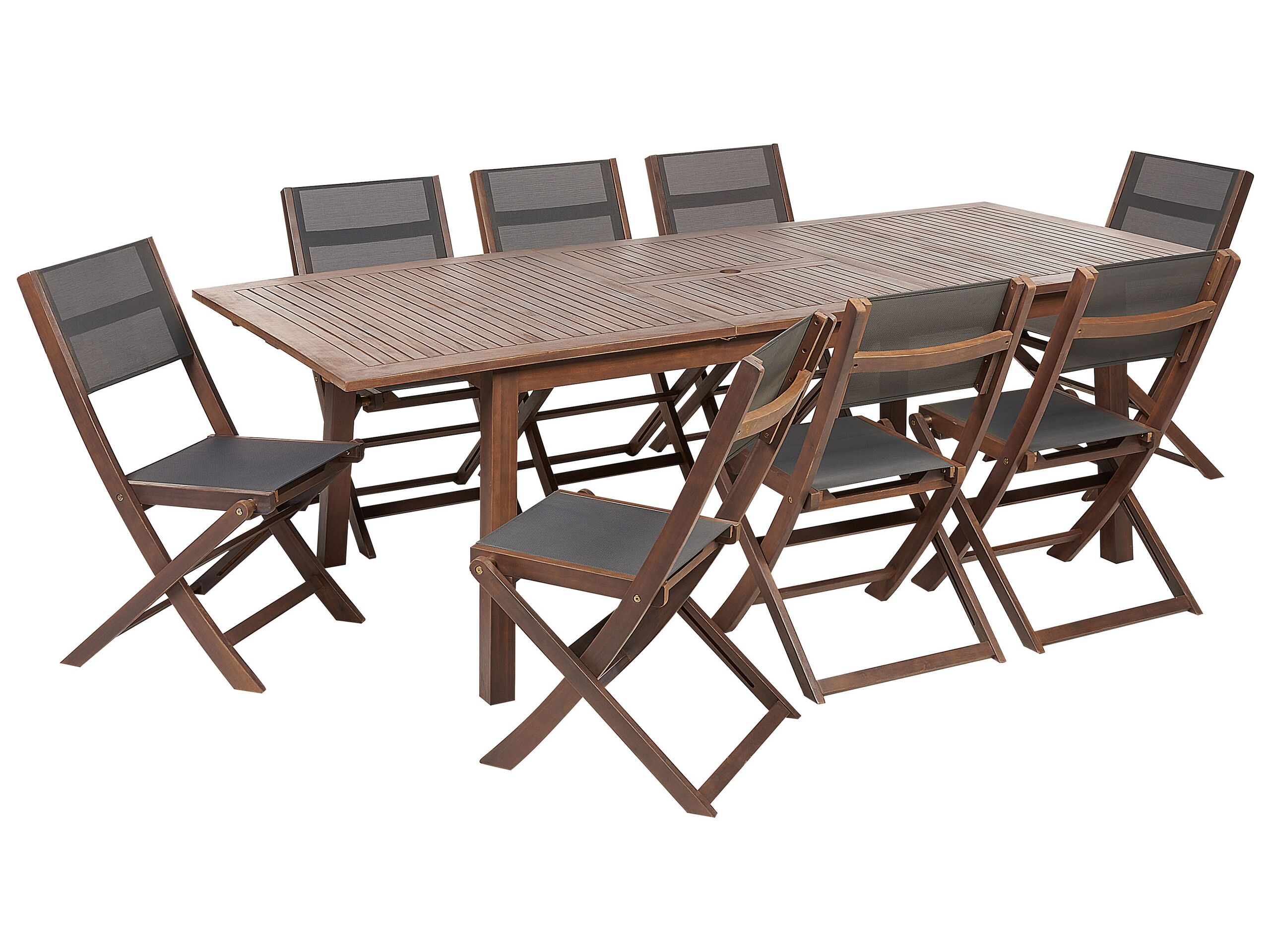 8 Seater Acacia Garden Dining Set Dark Wood CESANA
