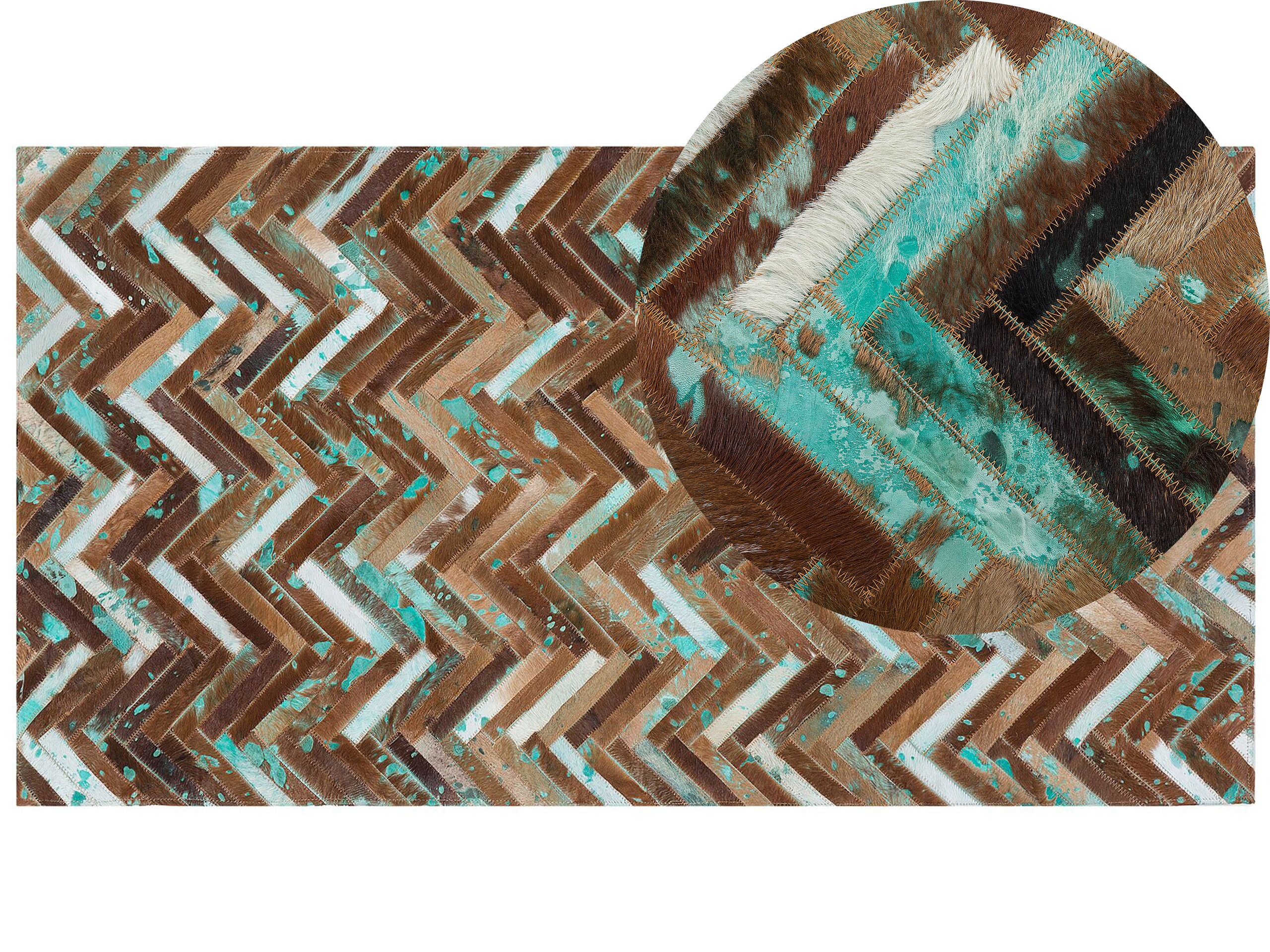 Cowhide Area Rug 80x150cm Multicolour