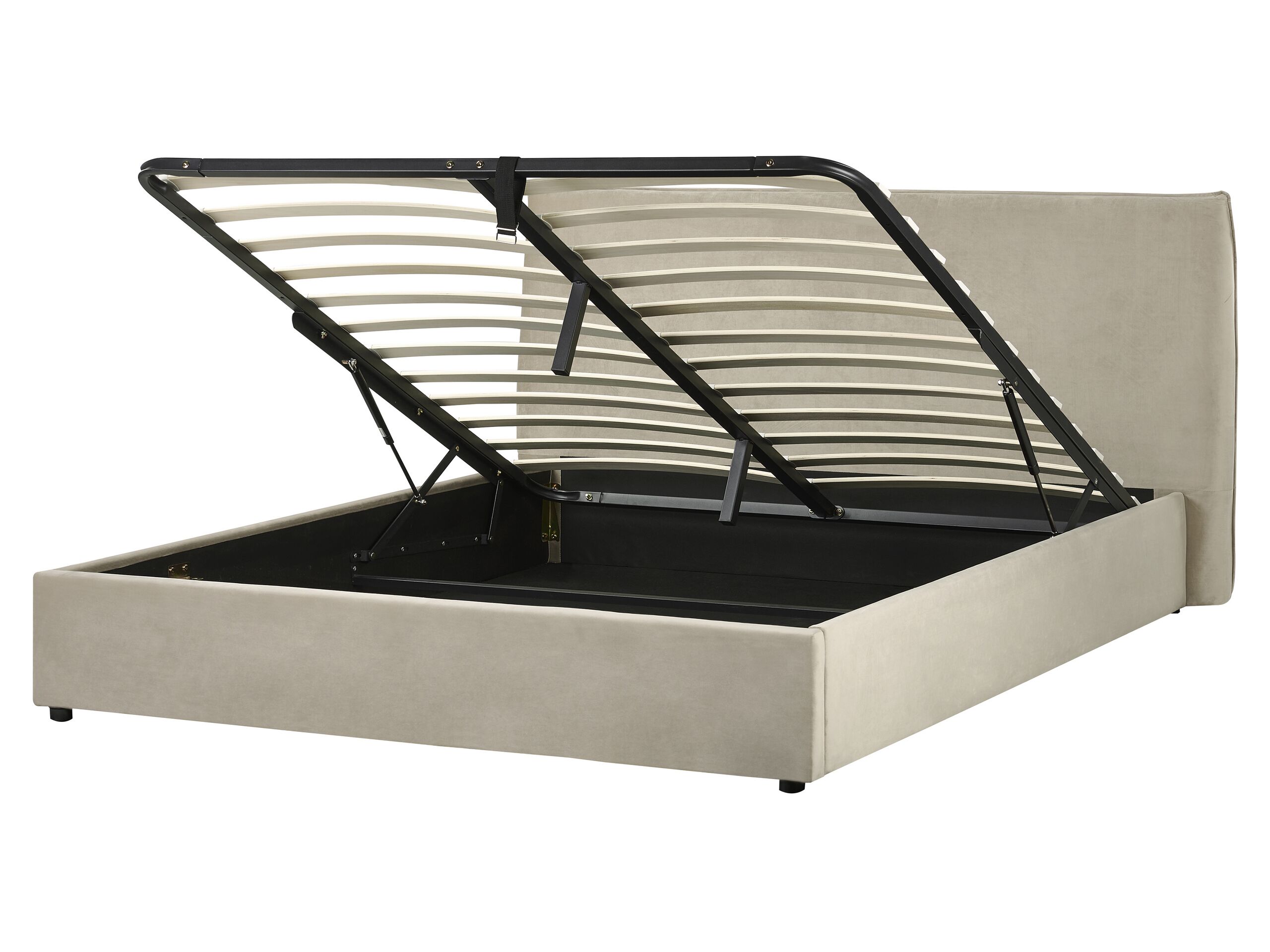 Velvet EU King Size Ottoman Bed Taupe LAVAUR