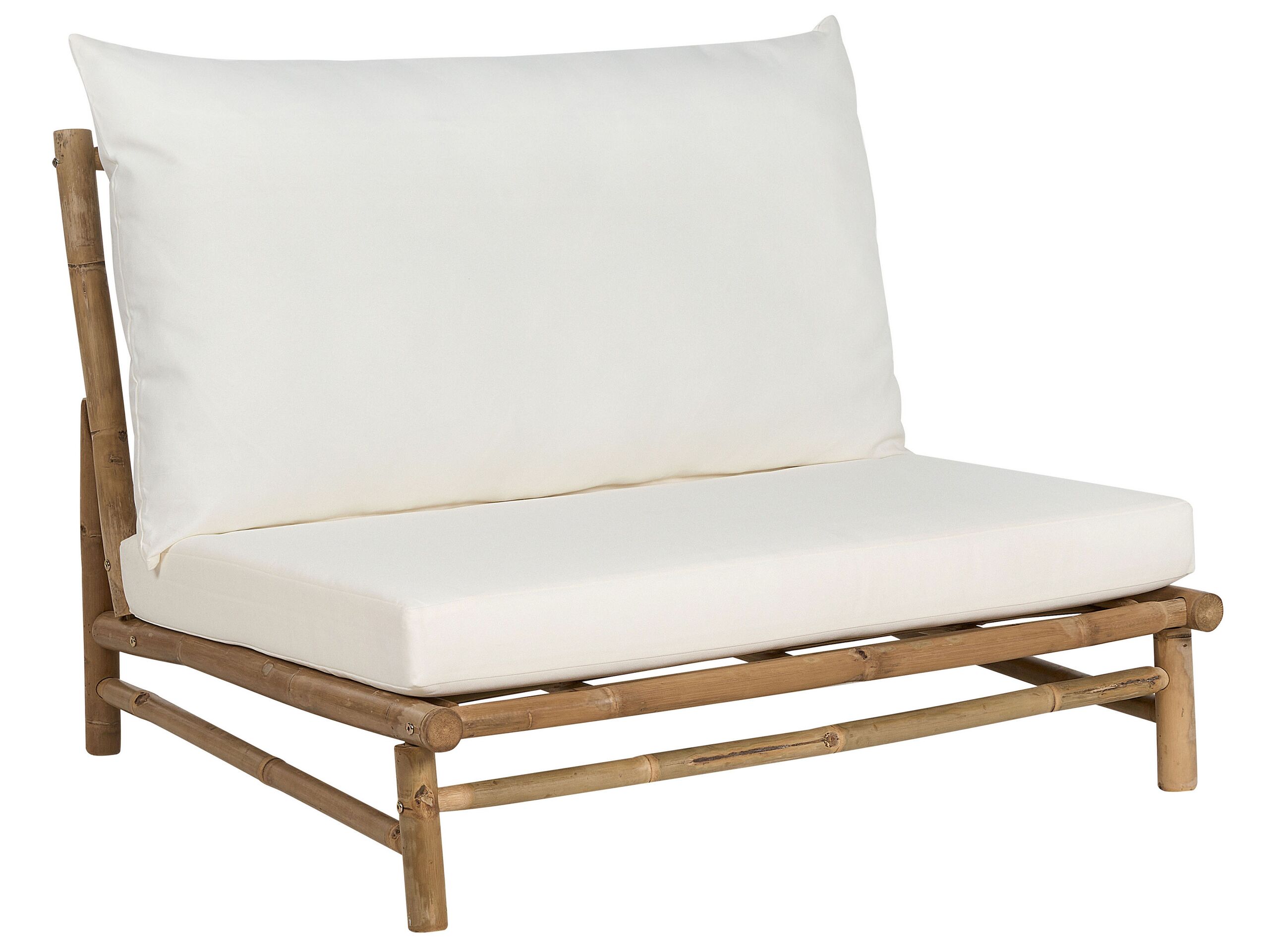 Bamboo Chair Light Wood and White TODI