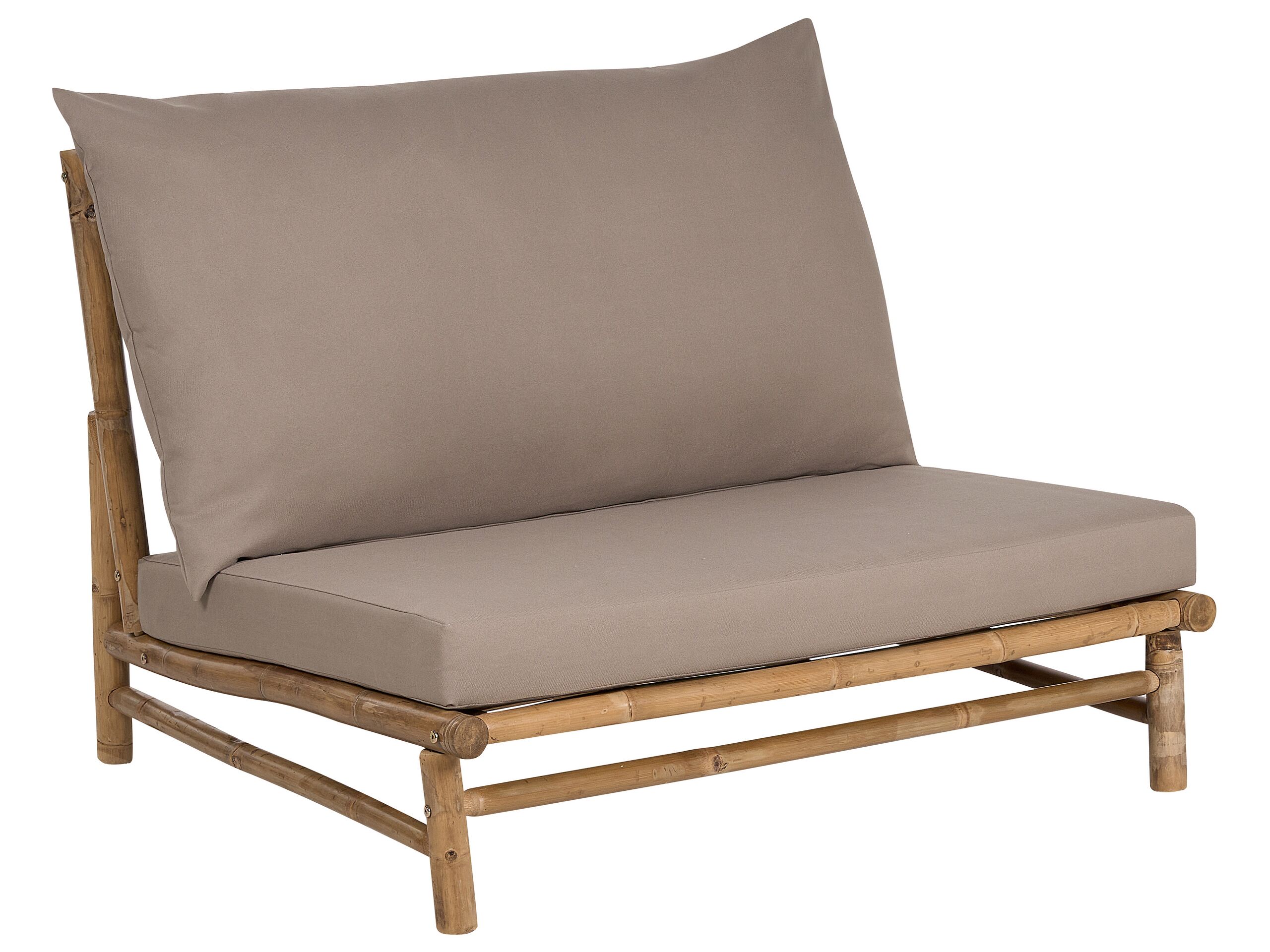 Bamboo Chair Light Wood and Taupe TODI