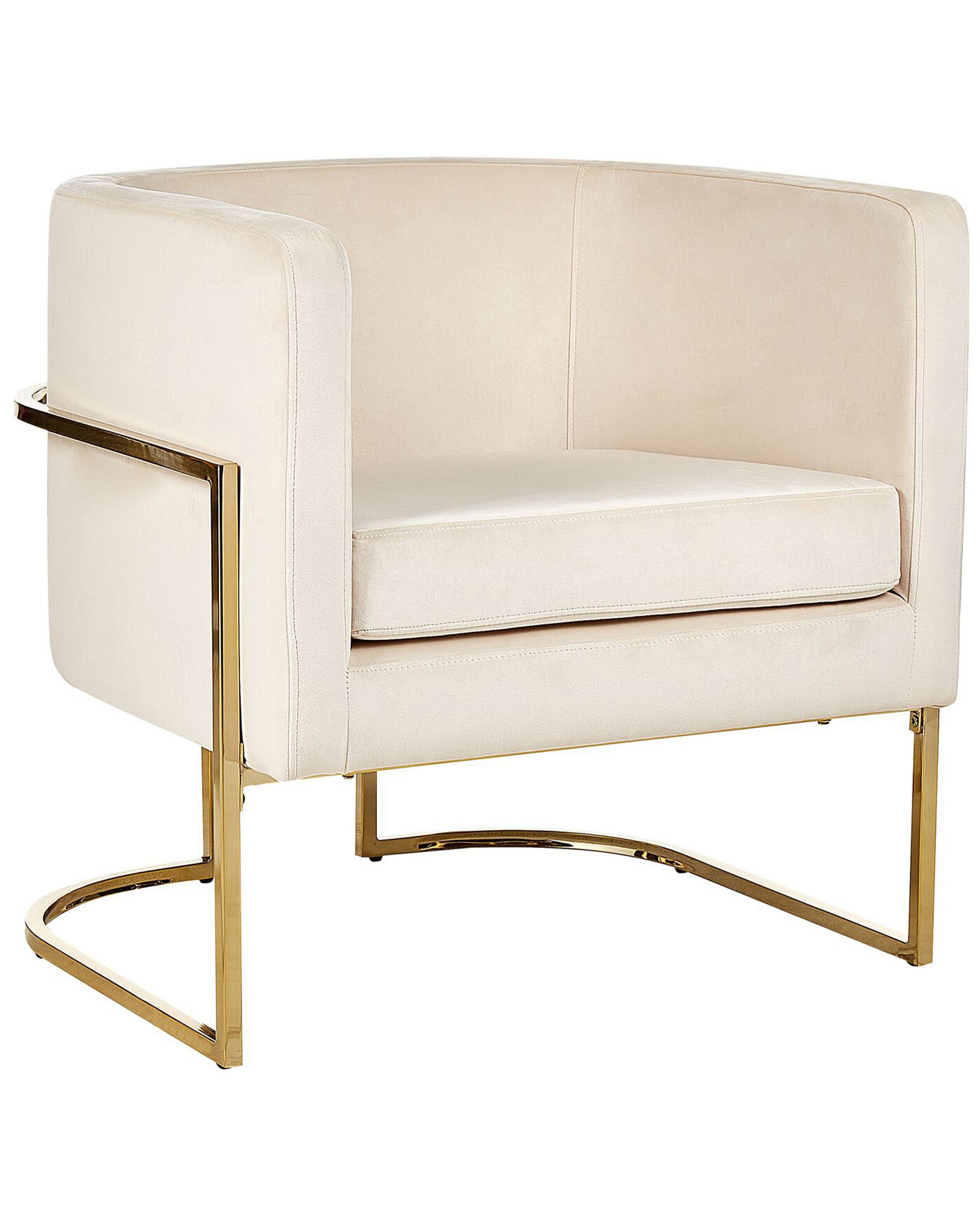 Velvet Armchair Beige SIRKKA