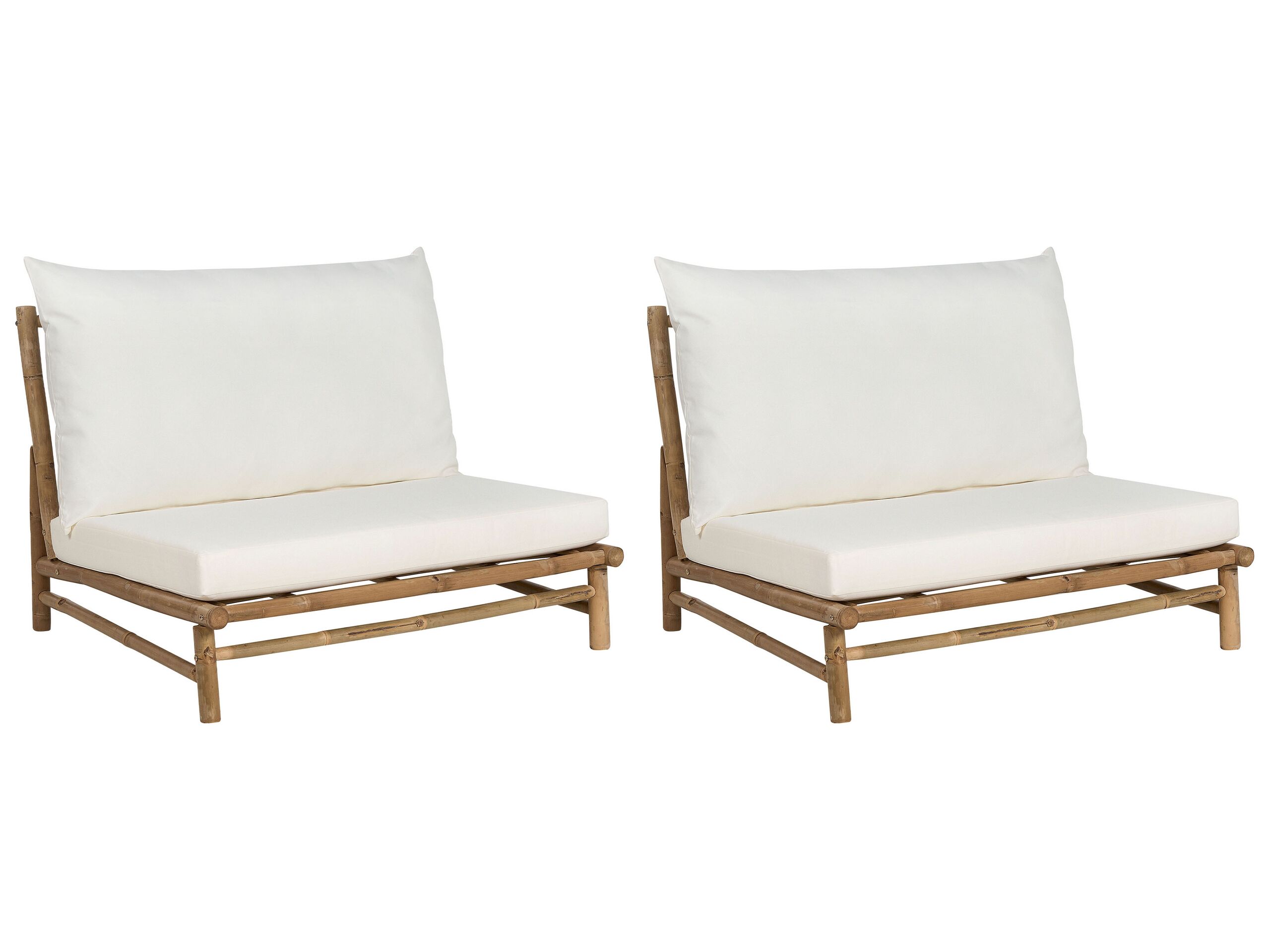 Set of 2 Bamboo Chairs Light Wood and White TODI