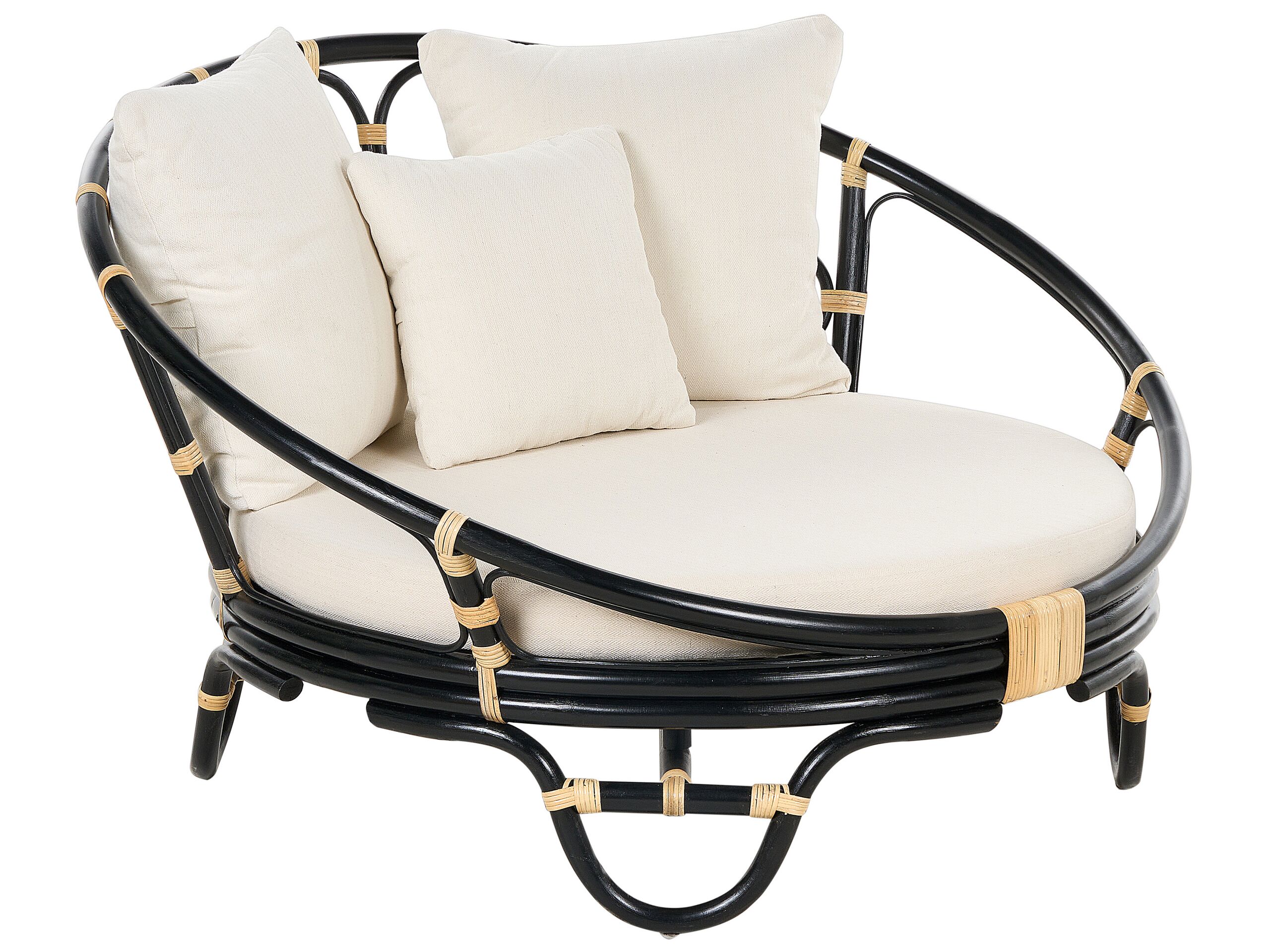 Rattan Garden Daybed Black ROSSANO