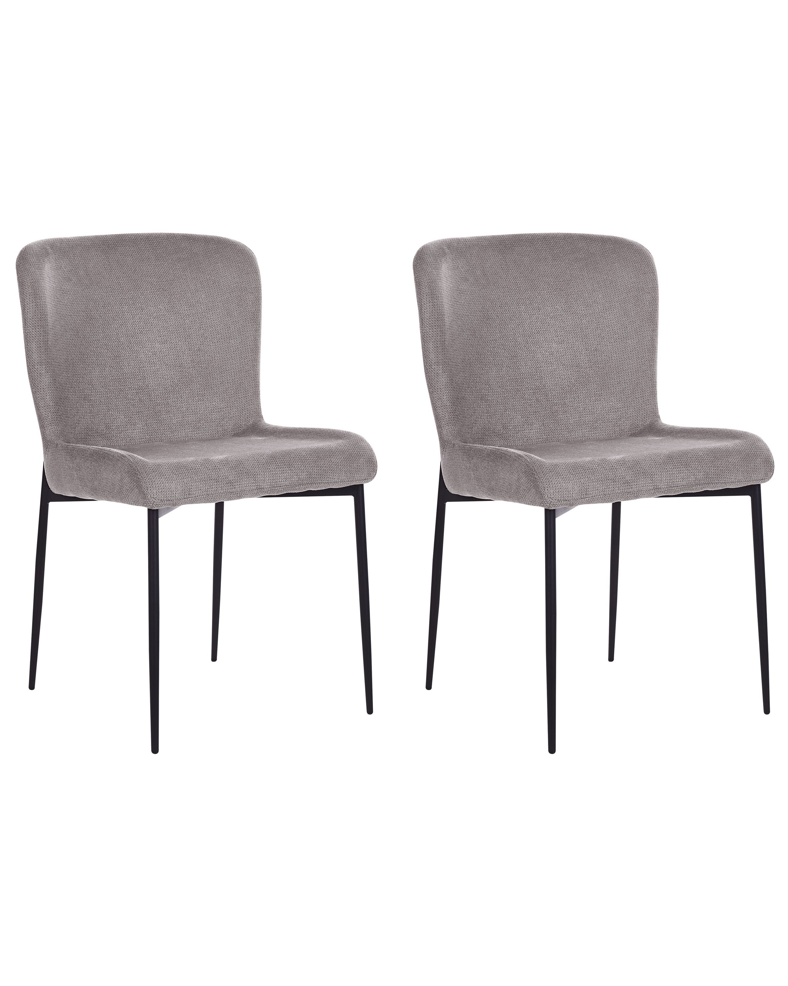 Set of 2 Fabric Chairs Dark Grey ADA