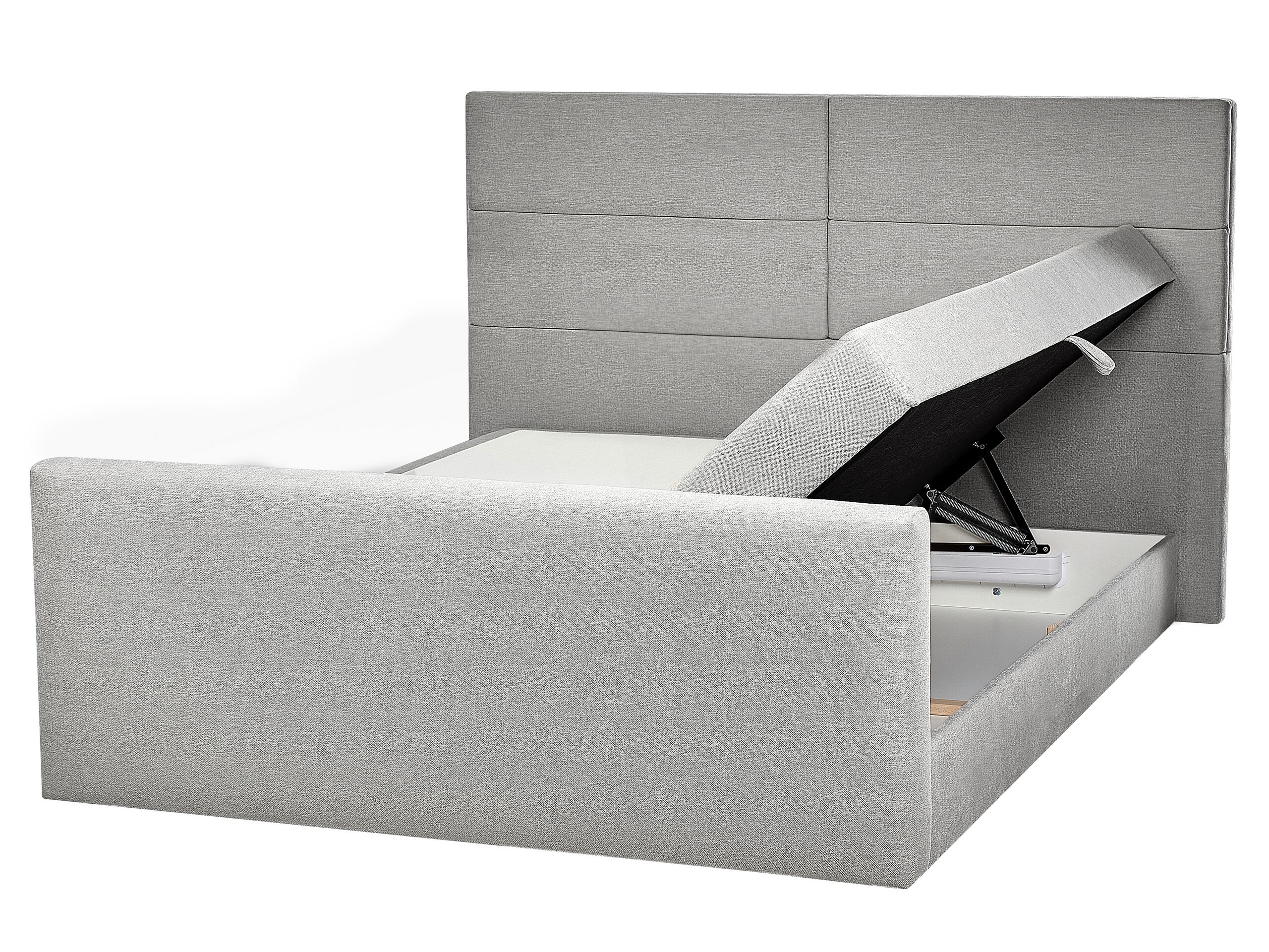 Fabric EU King Divan Bed Light Grey ARISTOCRAT