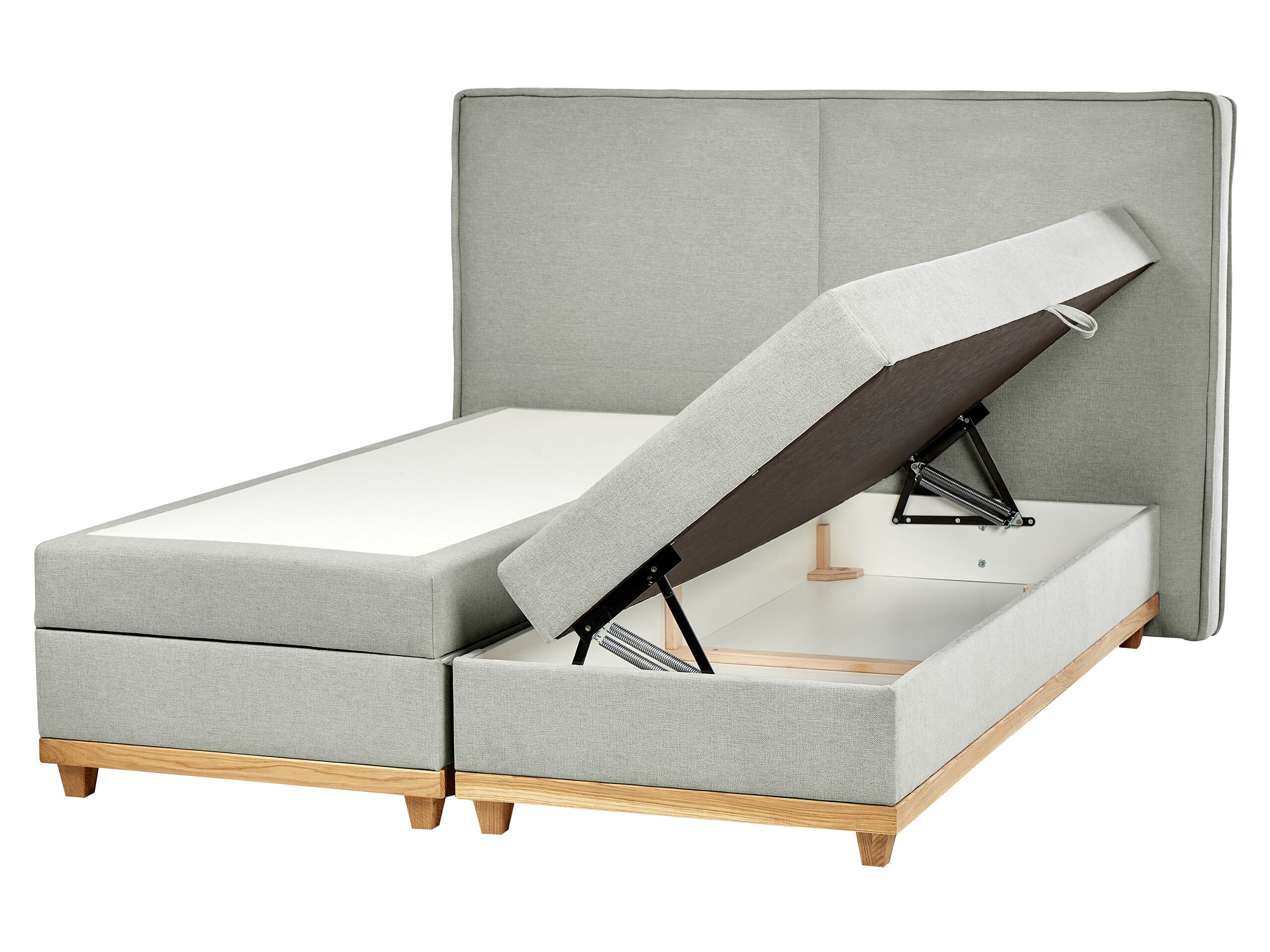 Fabric EU King Divan Bed Light Grey DYNASTY