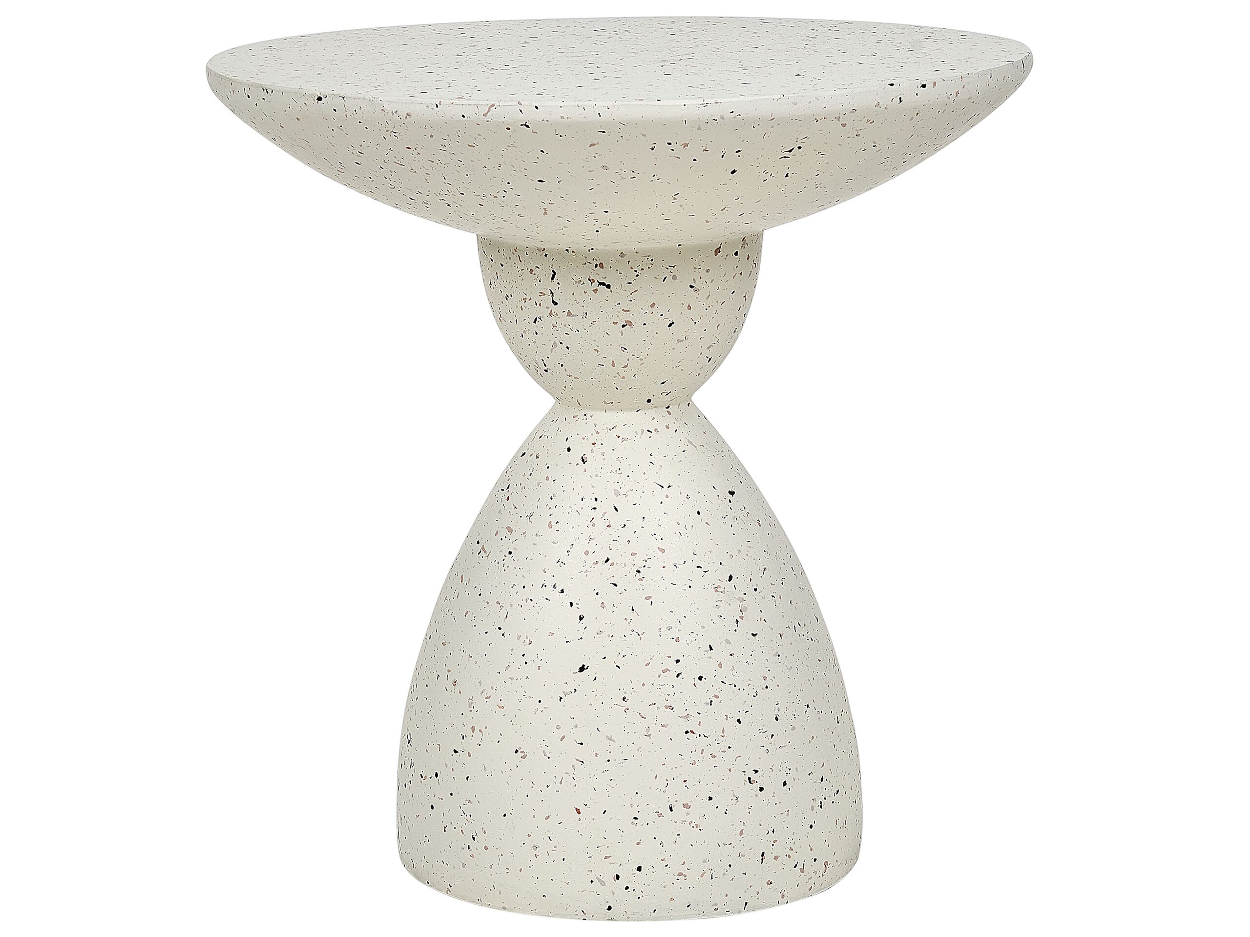 Accent Side Table White Terazzo Effect CAFFI