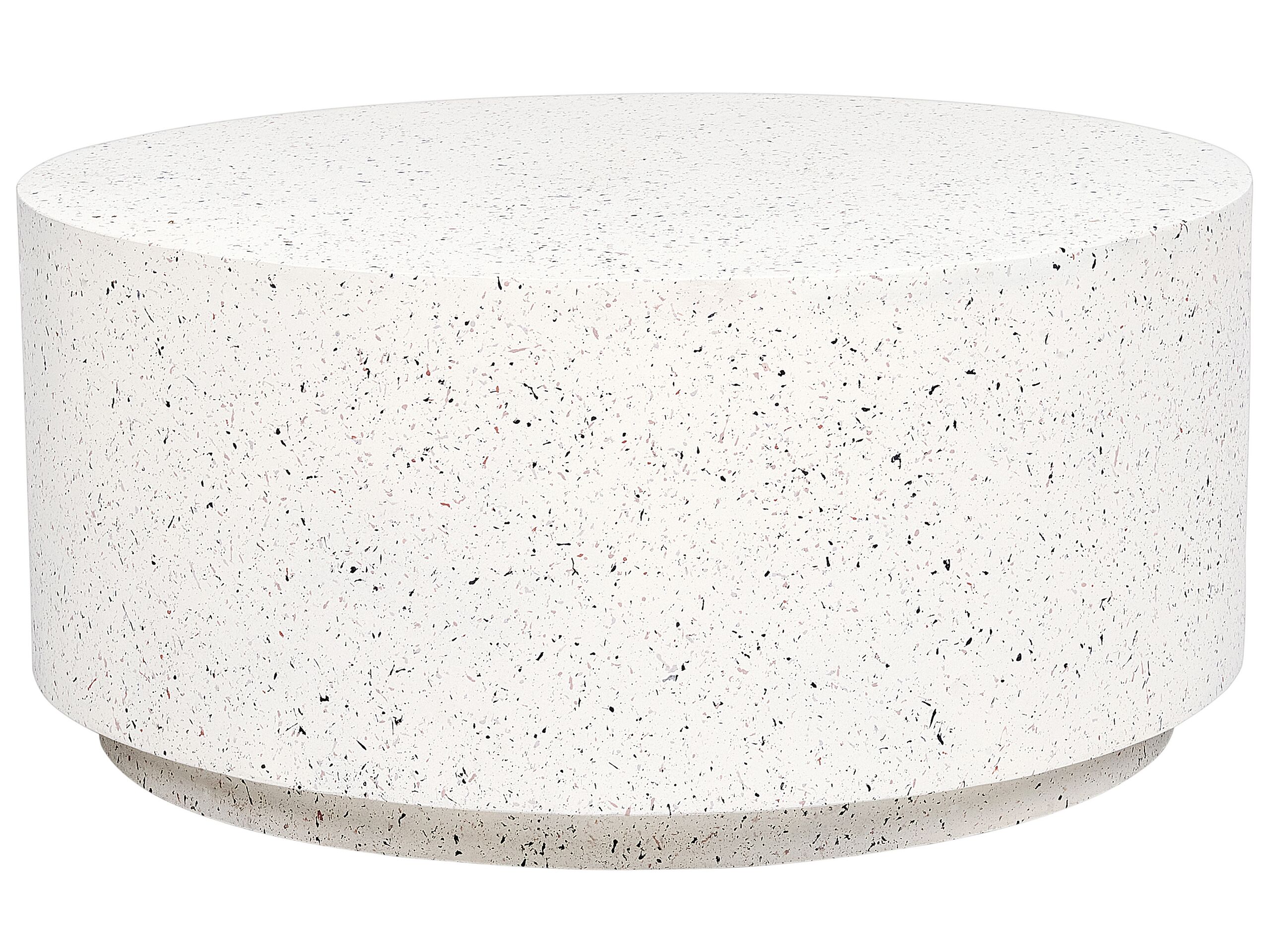 Round Coffee Table White Terrazzo Effect TREZZO