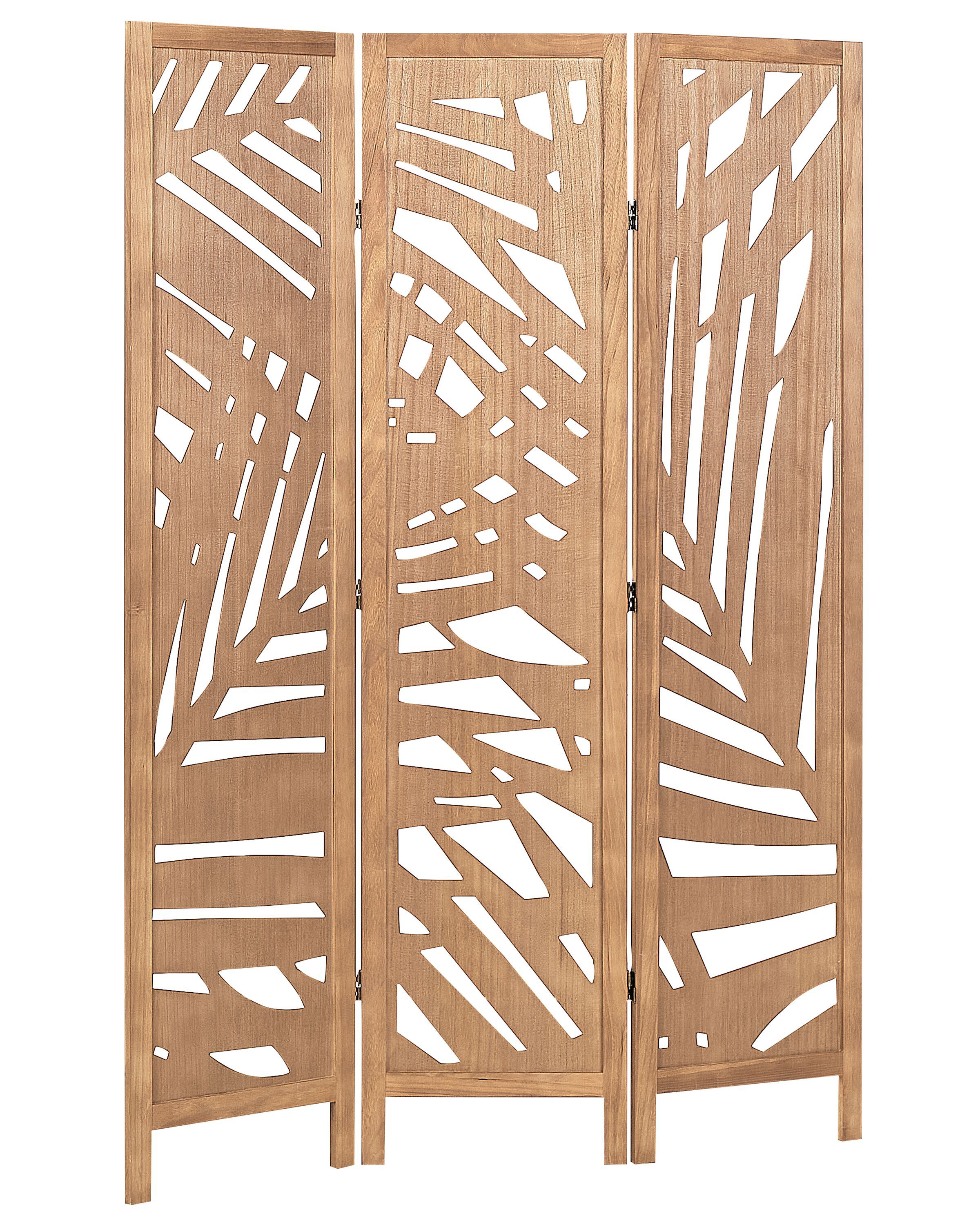 Wooden Folding 3 Panel Room Divider 170 x 122 cm Light Wood VERNAGO