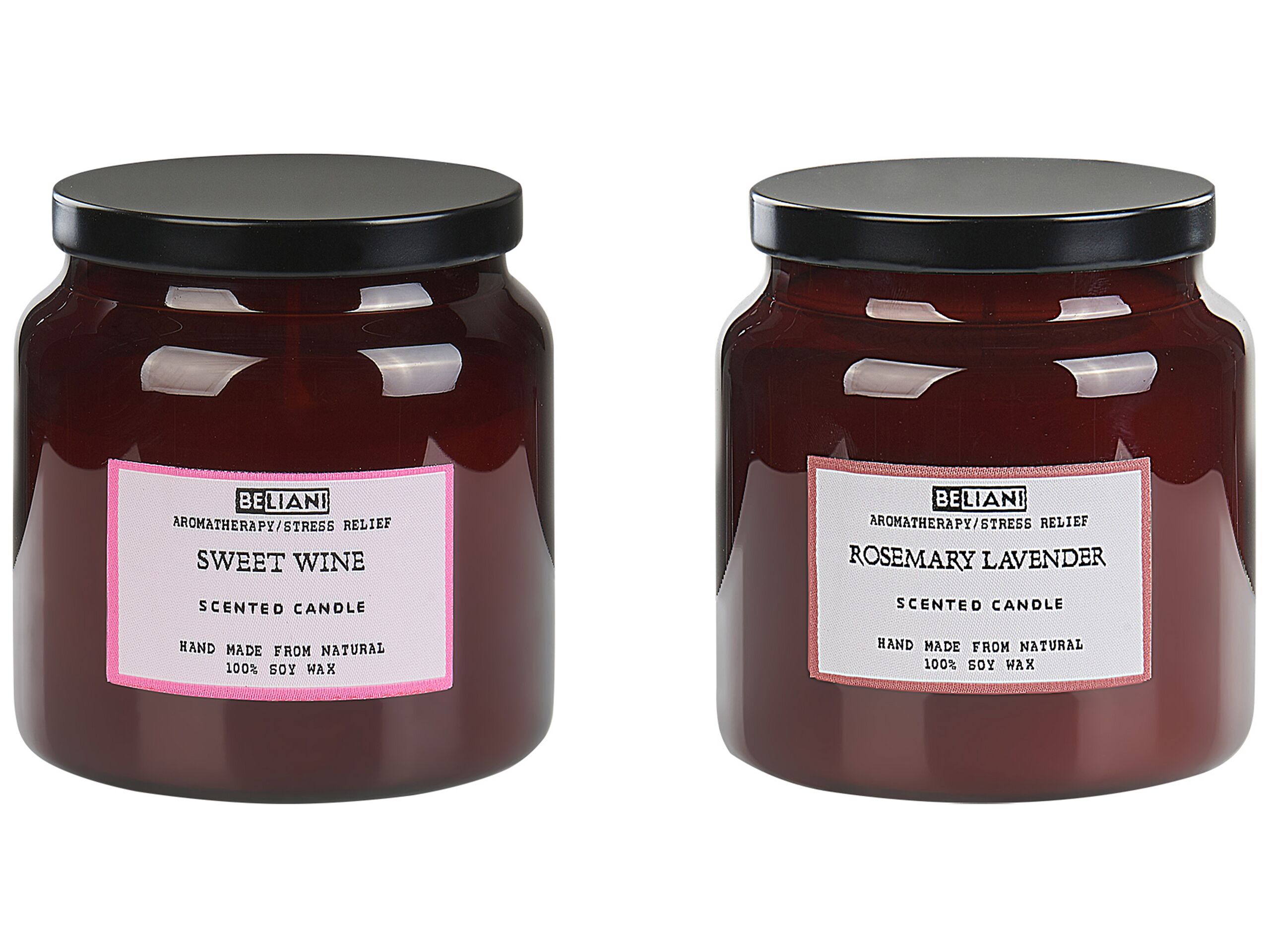 2 Soy Wax Scented Candles Sweet Wine / Rosemary Lavender