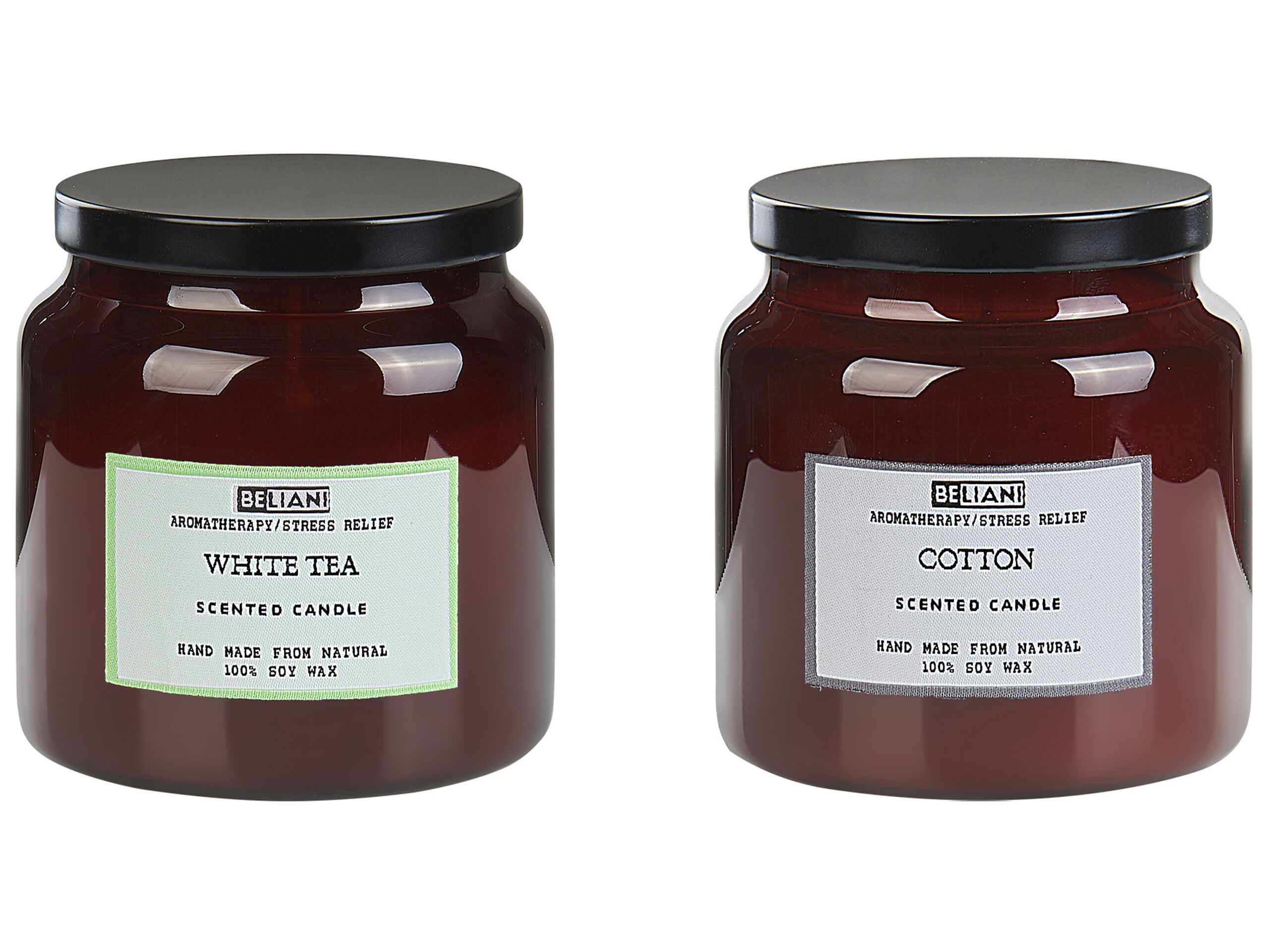 2 Soy Wax Scented Candles White Tea / Cotton