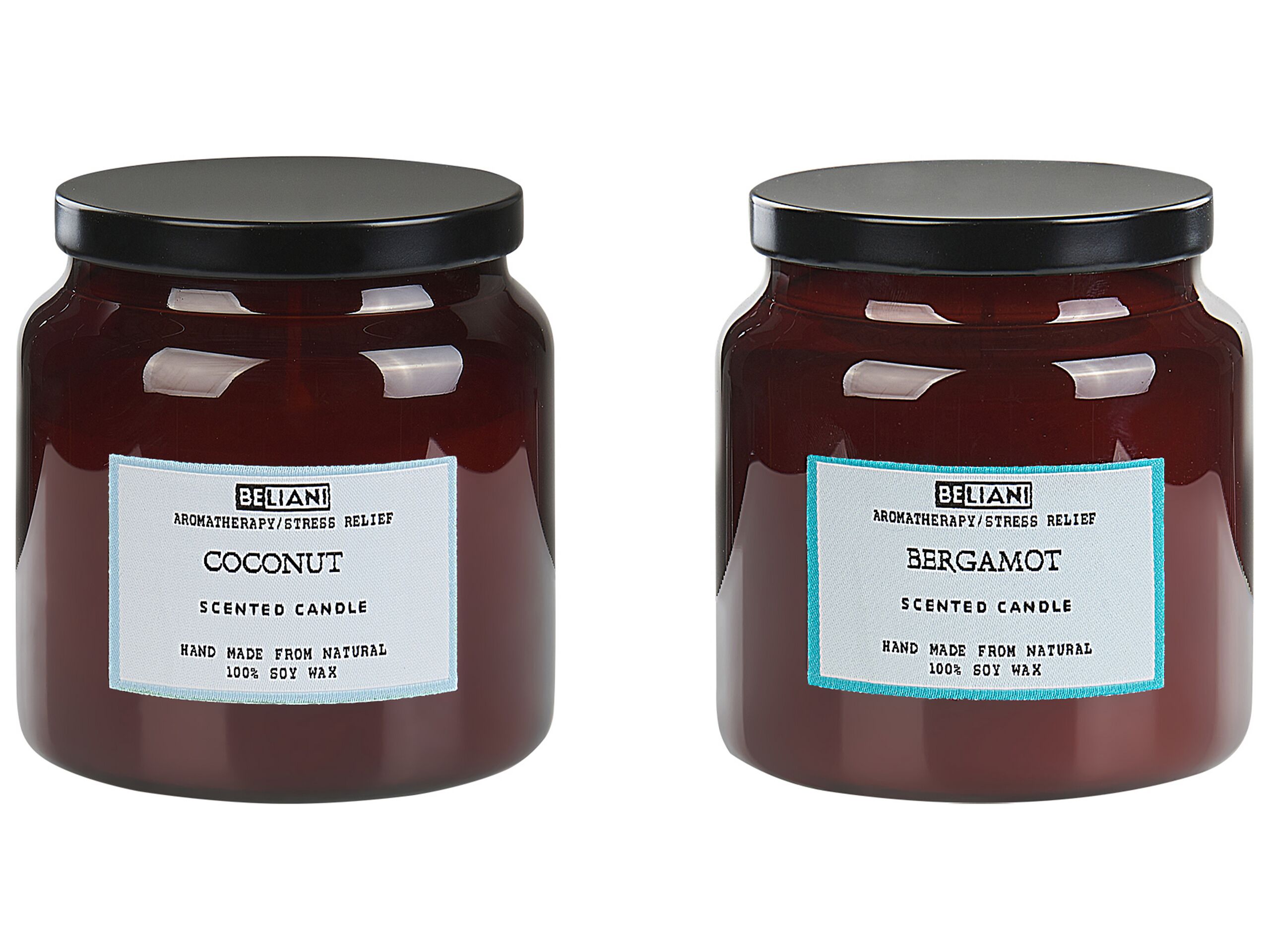 2 Soy Wax Scented Candles Bergamot / Coconut