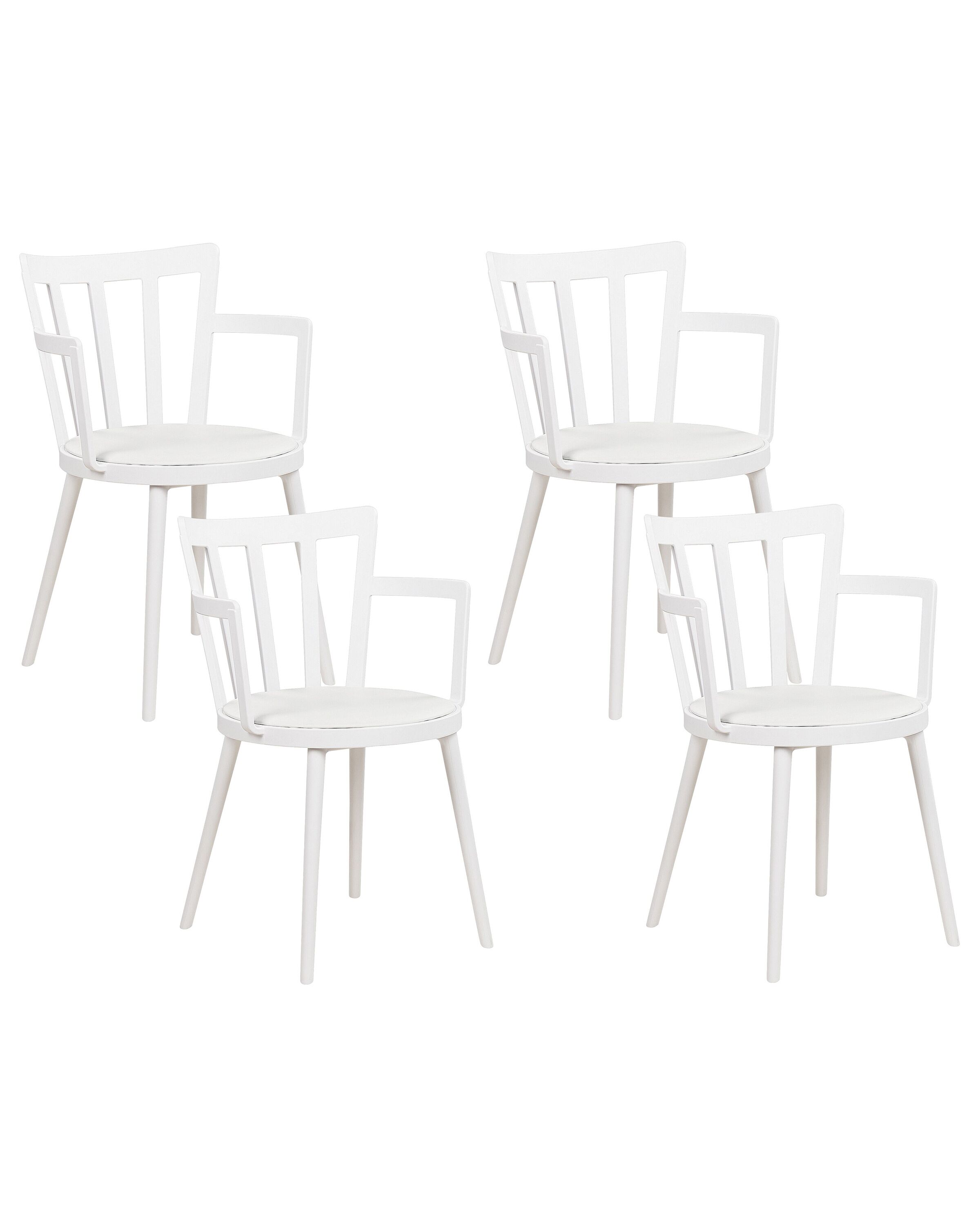 Set of 4 Plastic Dining Chairs White MORILL