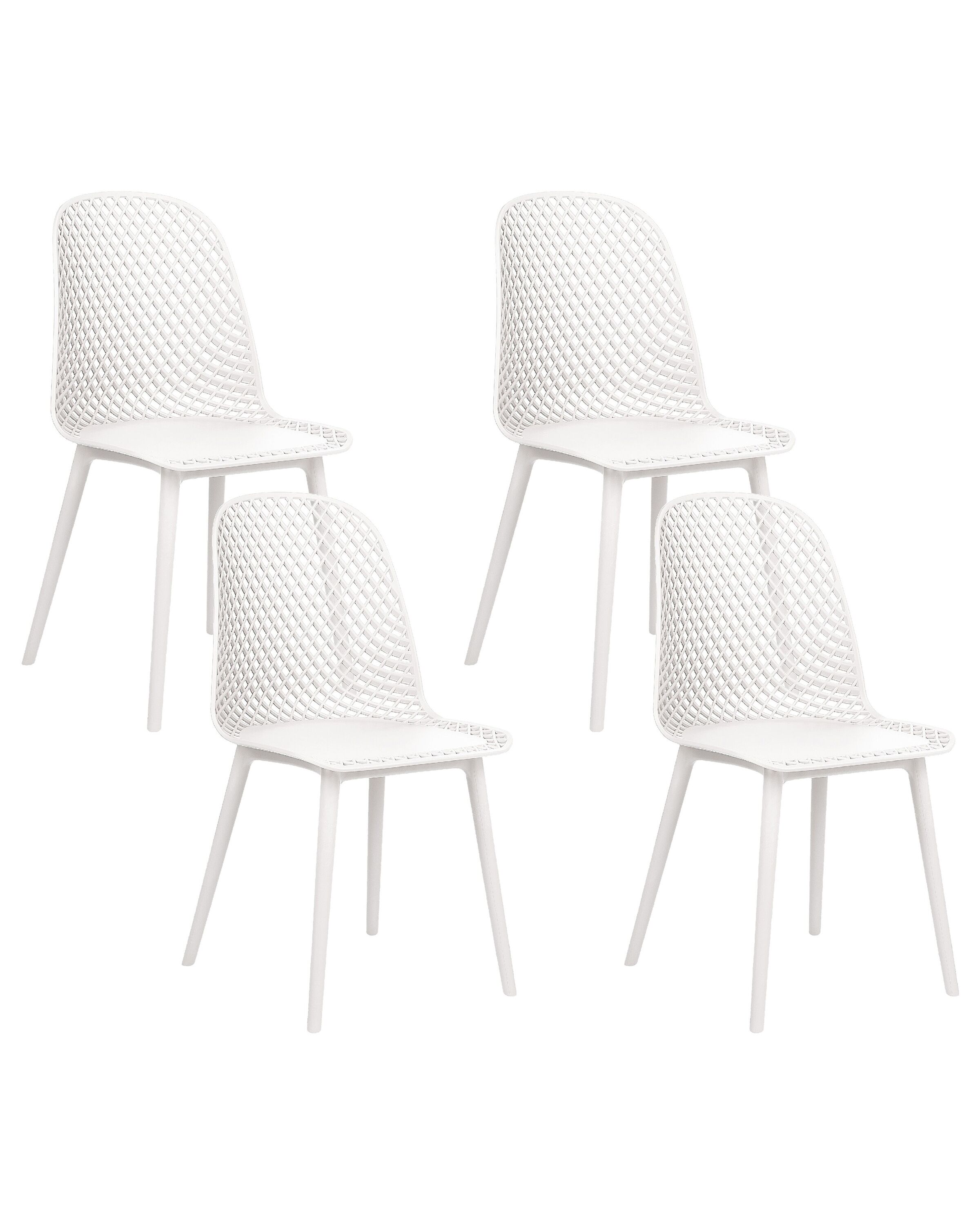 Set of 4 Dining Chairs White EMORY