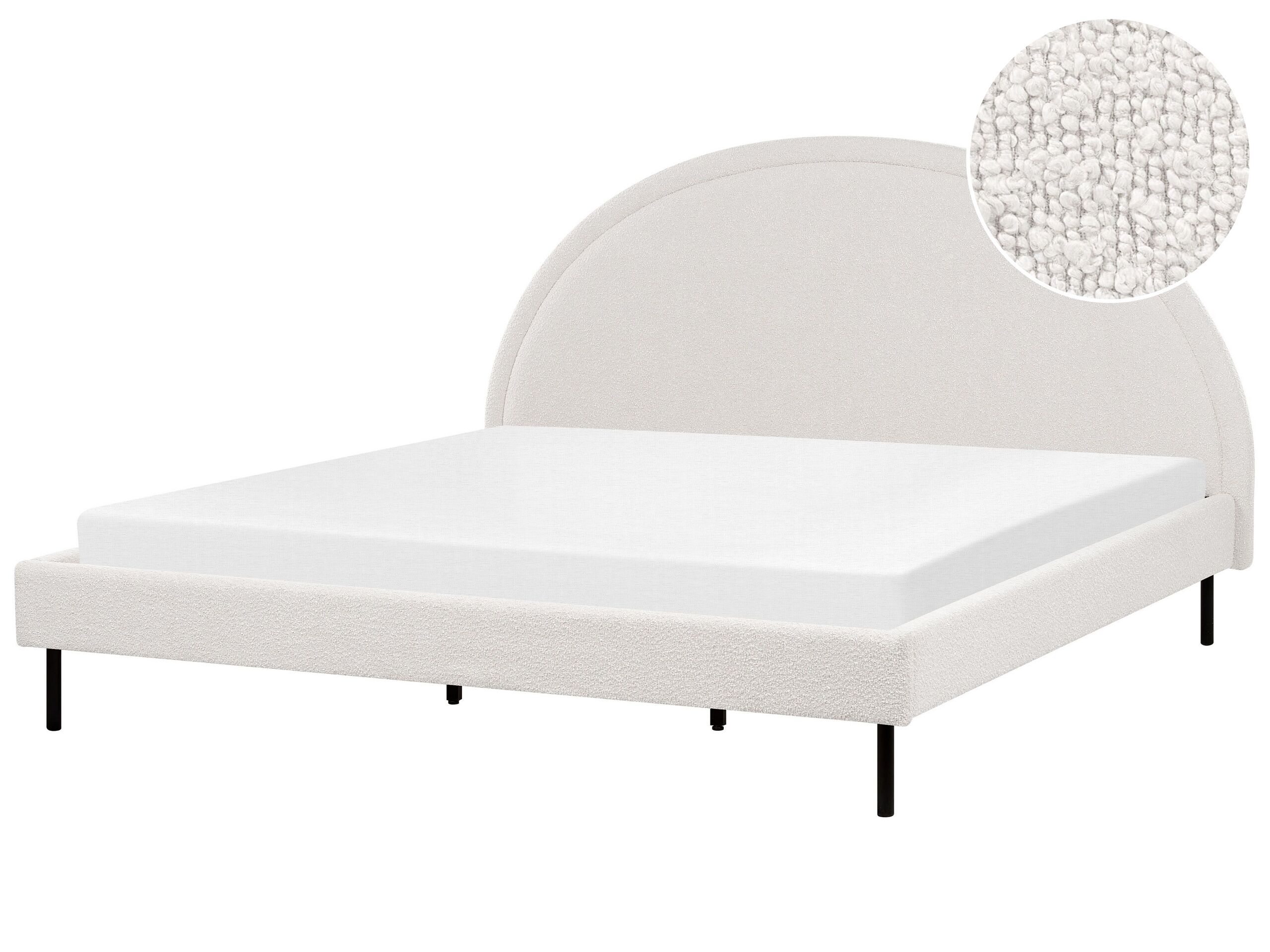 Boucle EU Super King Size Bed White MARGUT