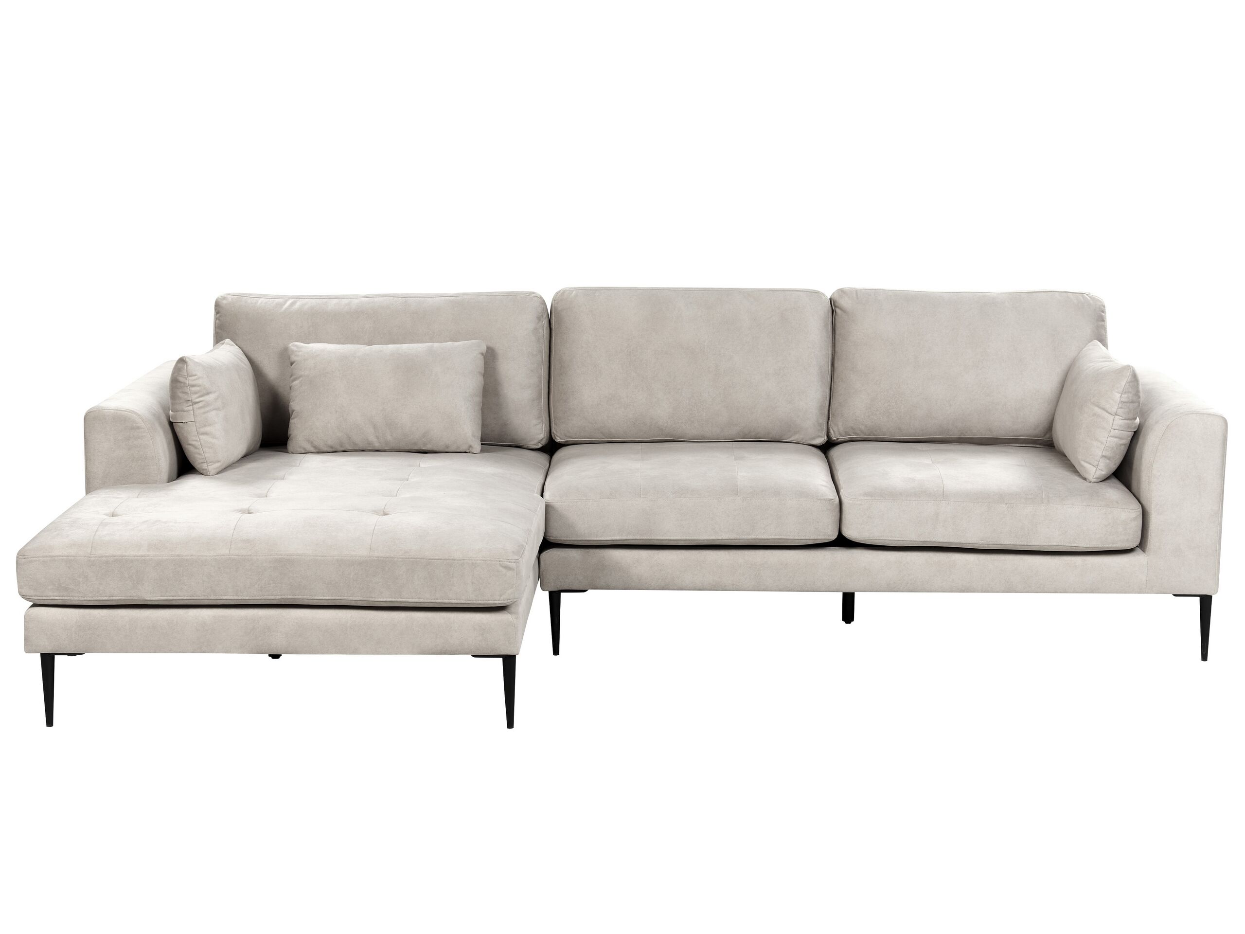 Velvet Right Hand Corner Sofa Light Grey FLAM