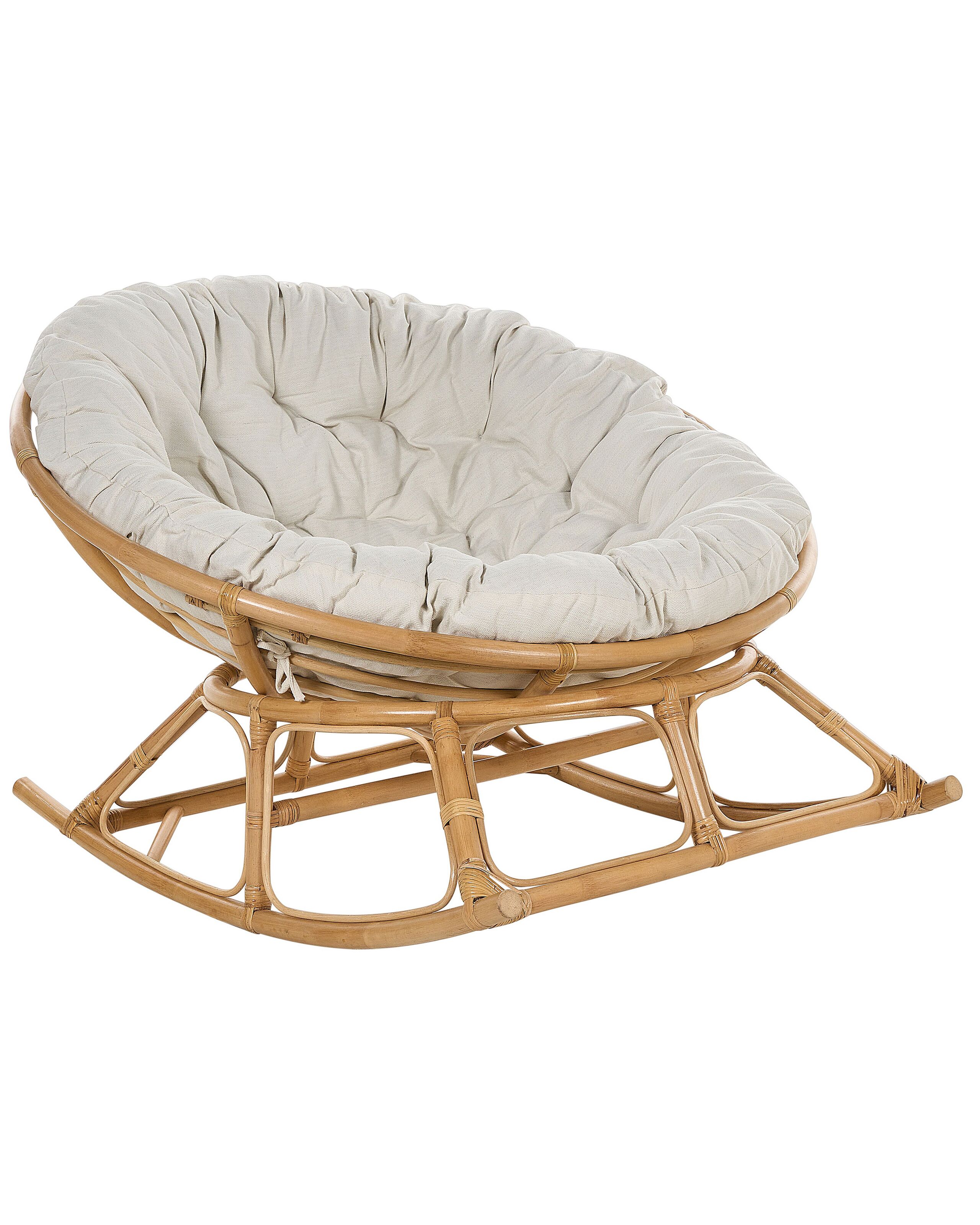 Rattan Rocking Chair Natural and Light Beige ORVIETO