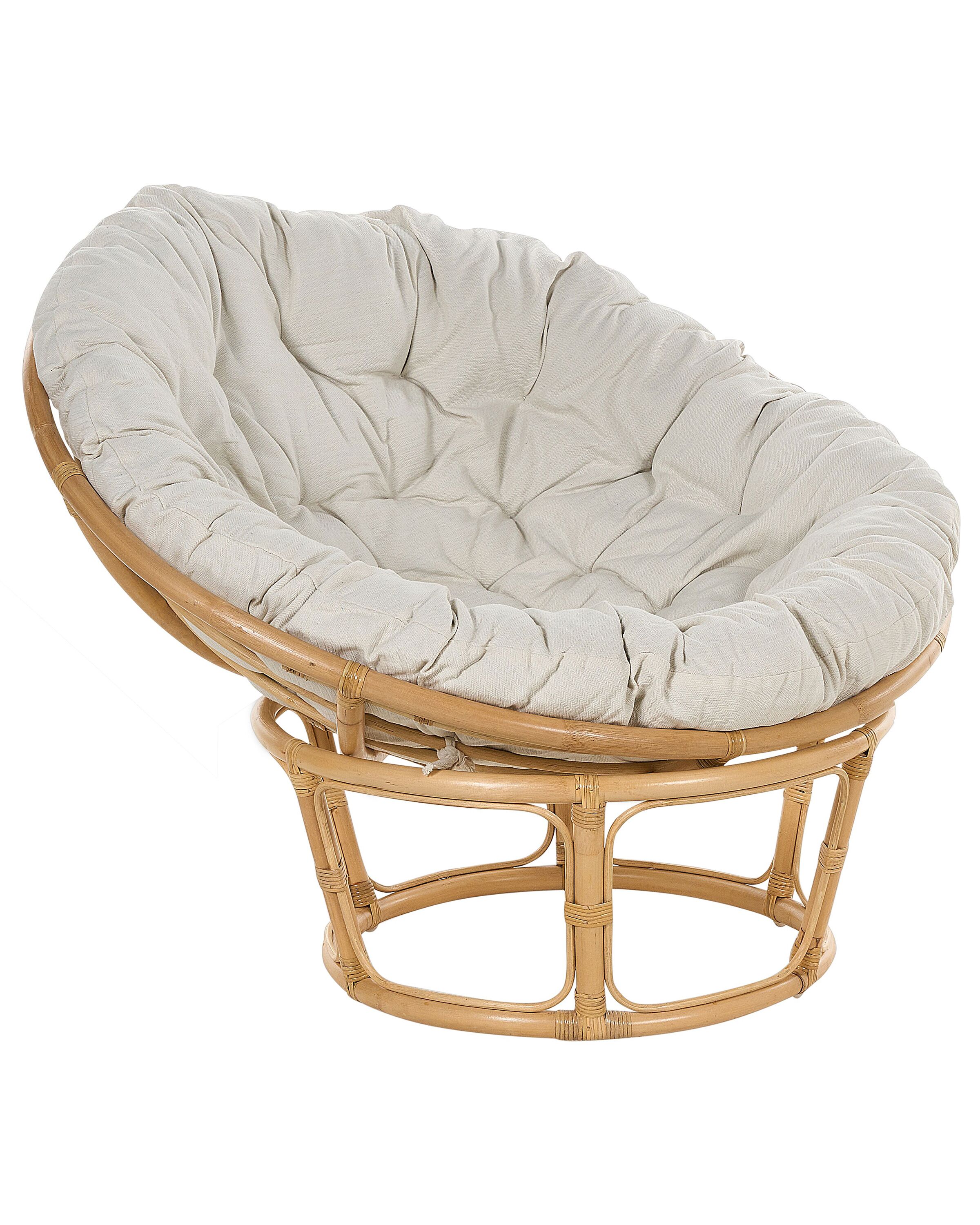 Rattan Chair Natural and Light Beige SALVO
