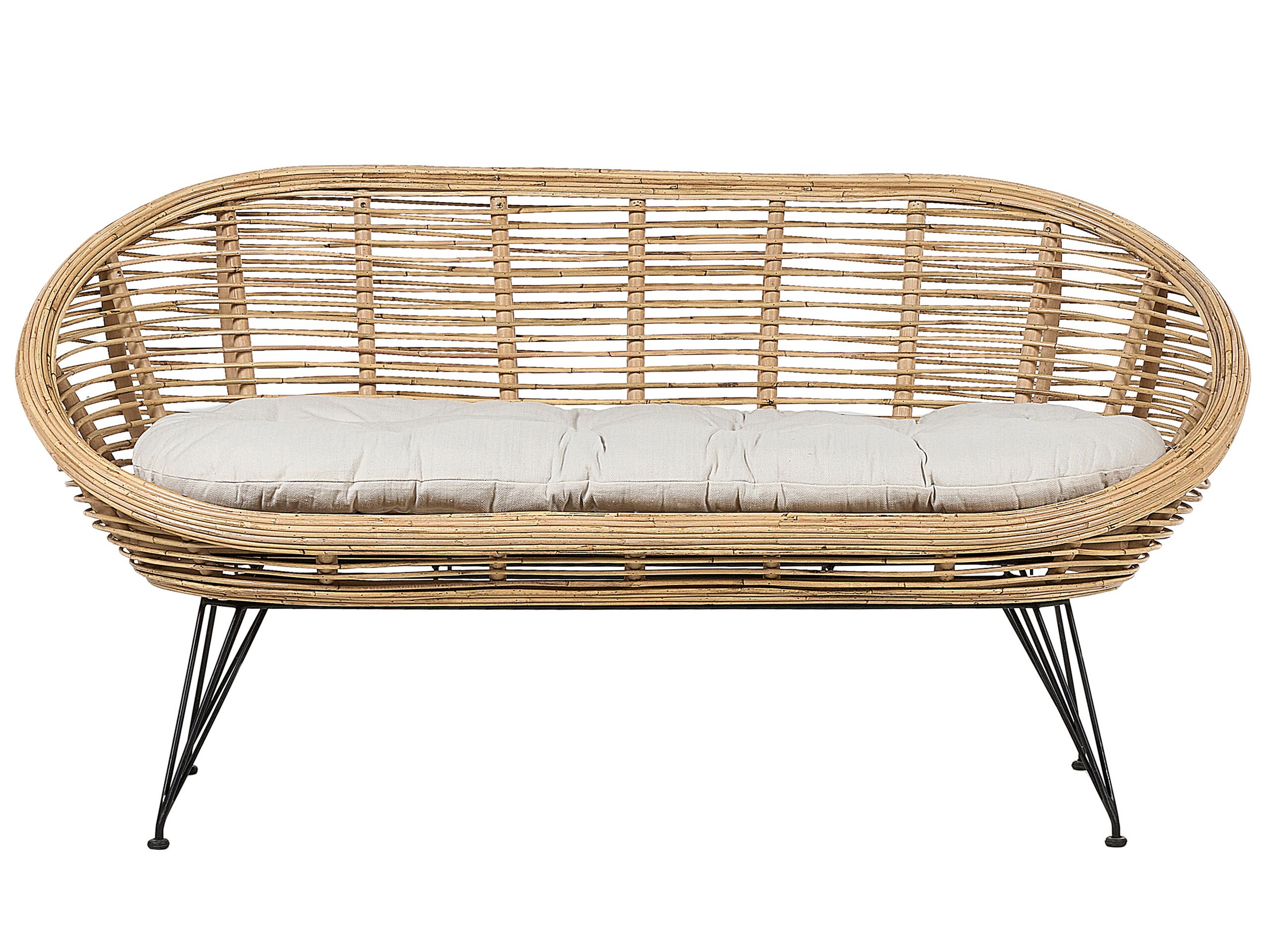 2 Seater Rattan Sofa Natural MARATEA