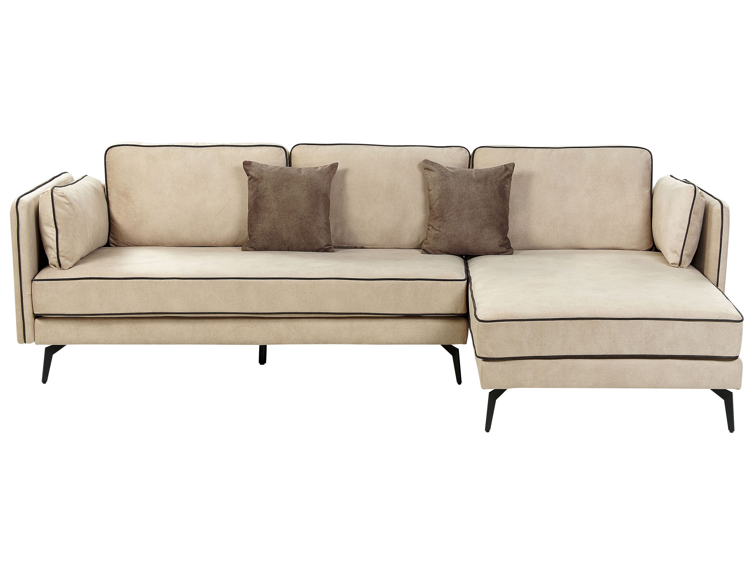 Left Hand Velvet Corner Sofa Beige ALTAN