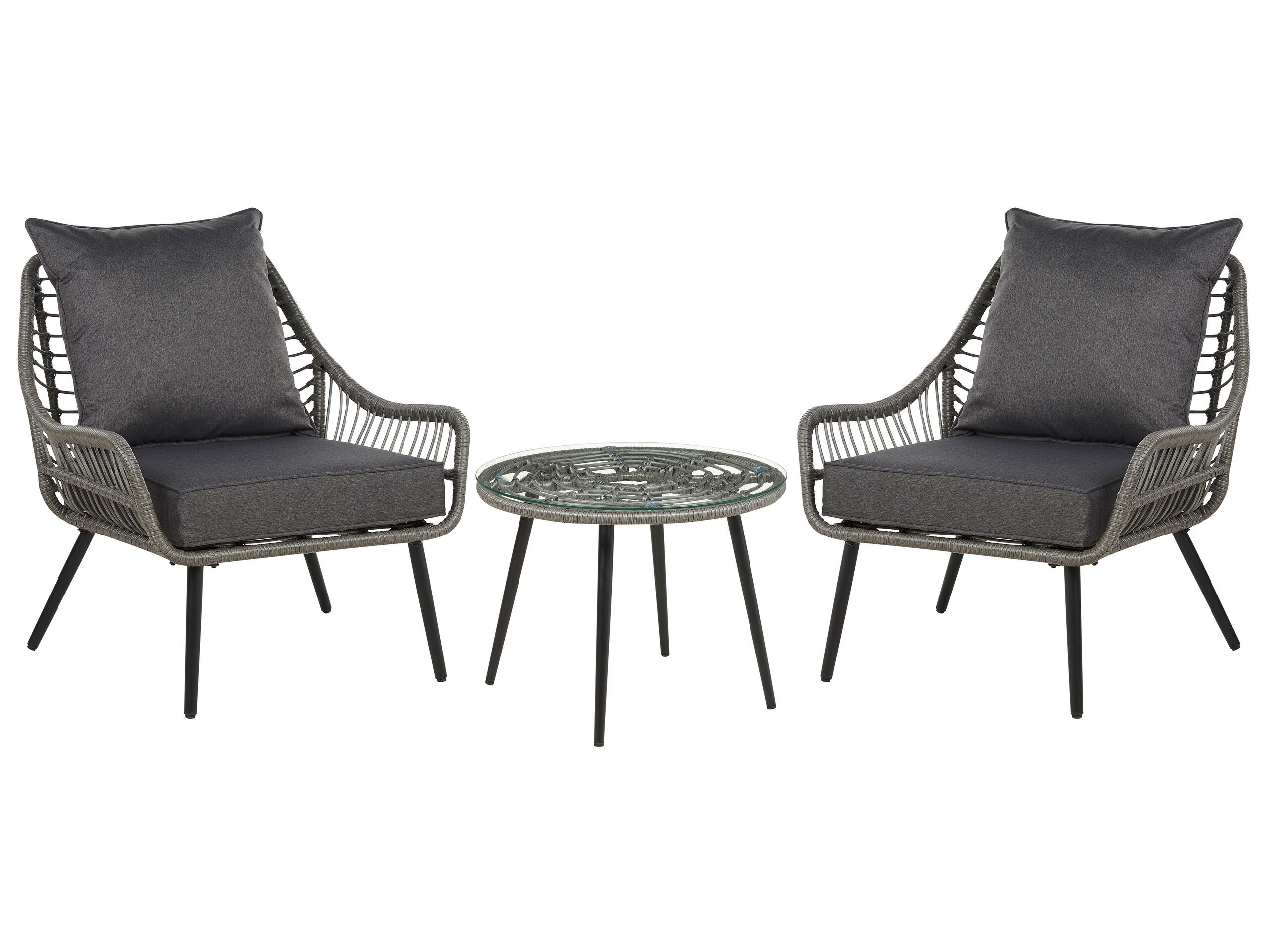 PE Rattan Bistro Set Grey LAURETO