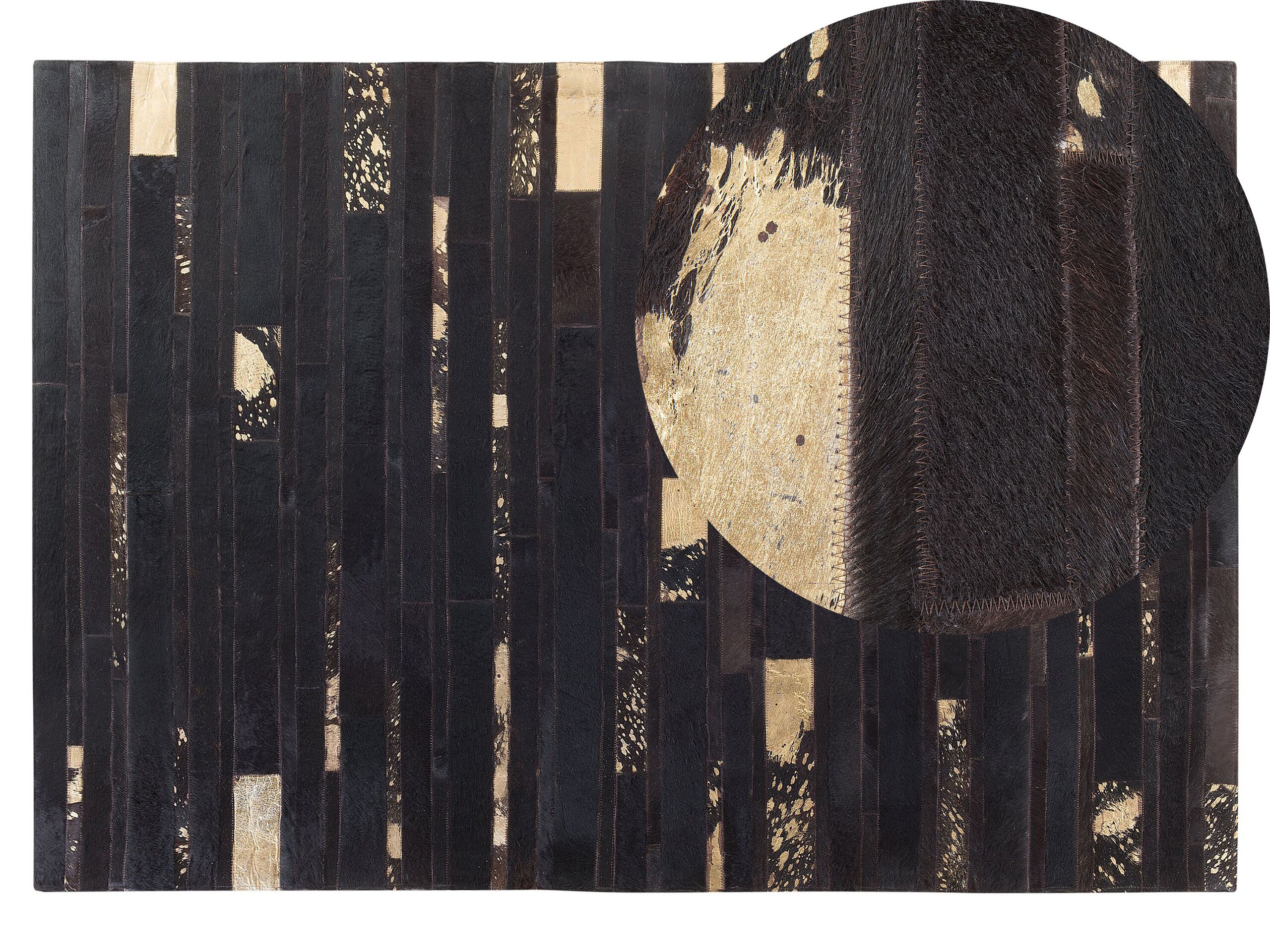 Cowhide Area Rug 140x200cm Brown