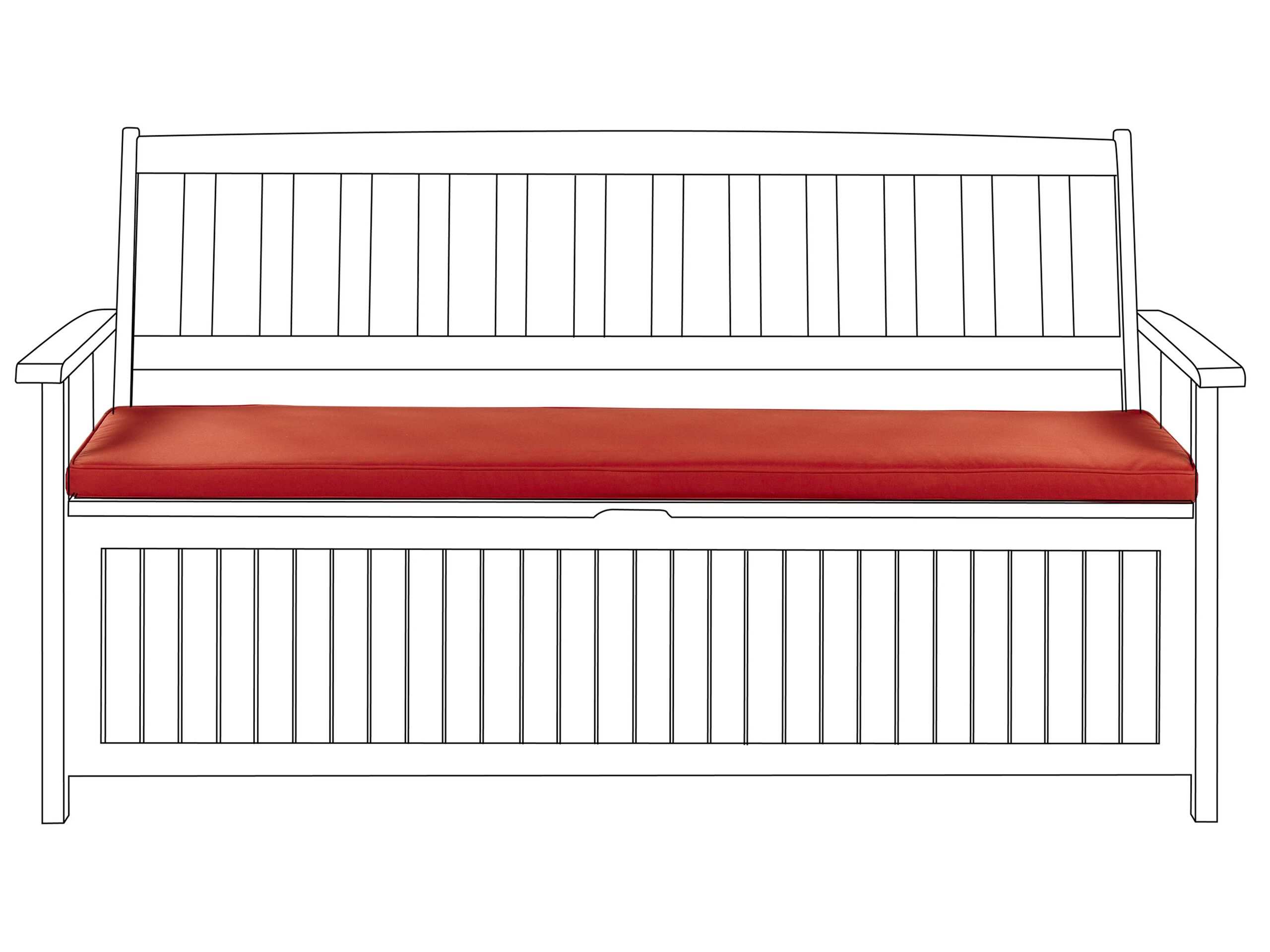 Bench Seat Pad Cushion 45 x 148 cm Red SOVANA