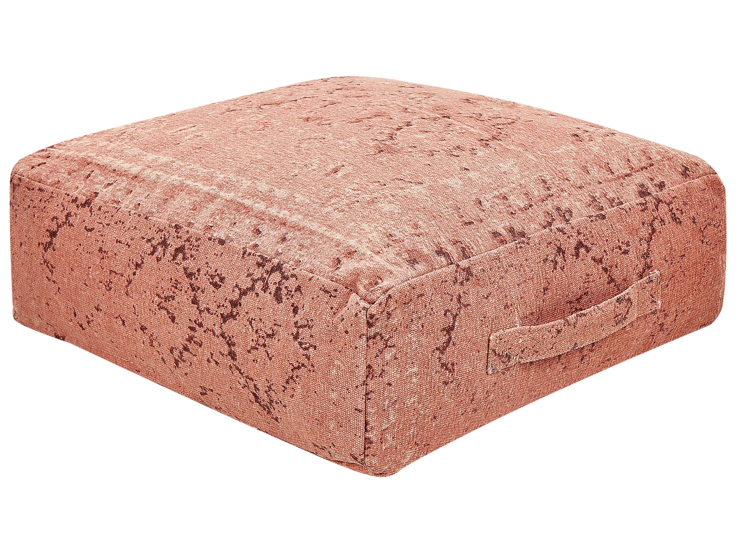 Cotton Floor Cushion 50 x 50 x 20 cm Light Red SHASA