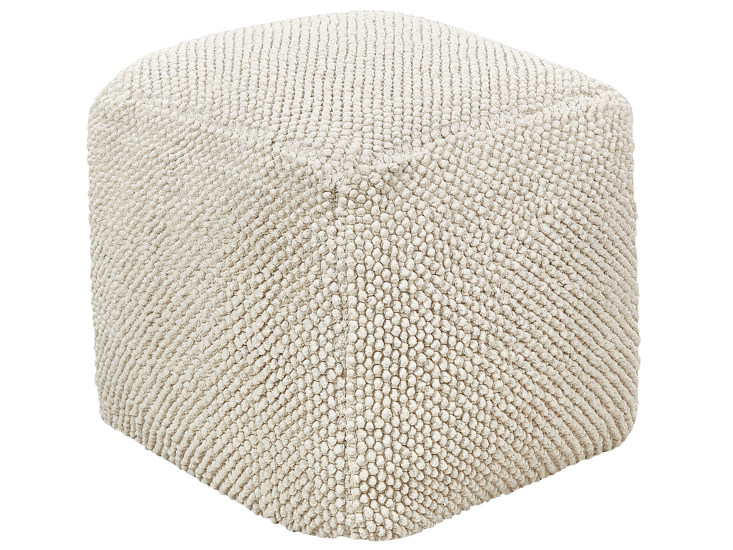 Cotton Pouffe 45 x 45 x 45 Beige JOARA