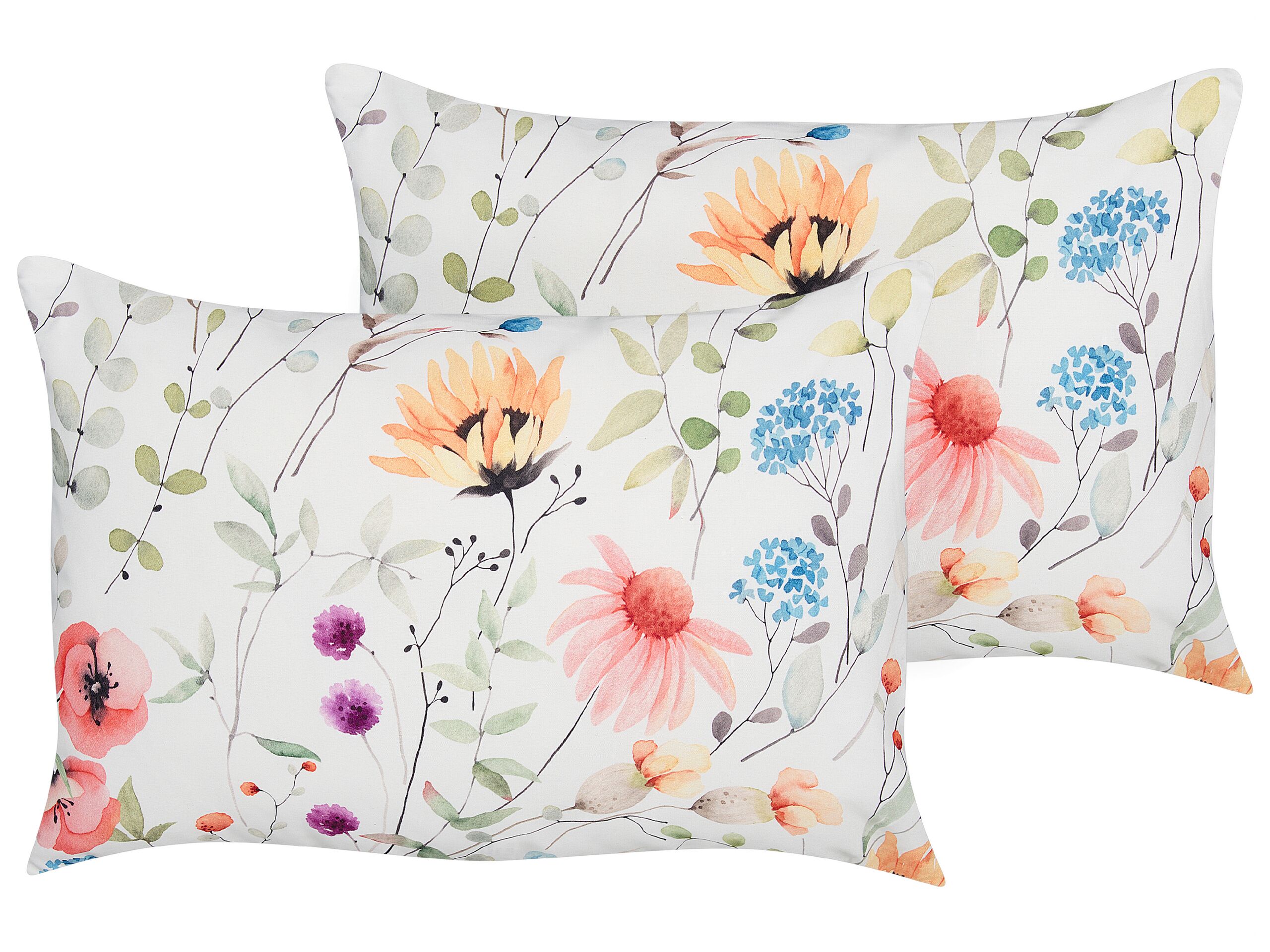 Set of 2 Outdoor Cushions Floral Pattern 40 x 60 cm Multicolour MONESI